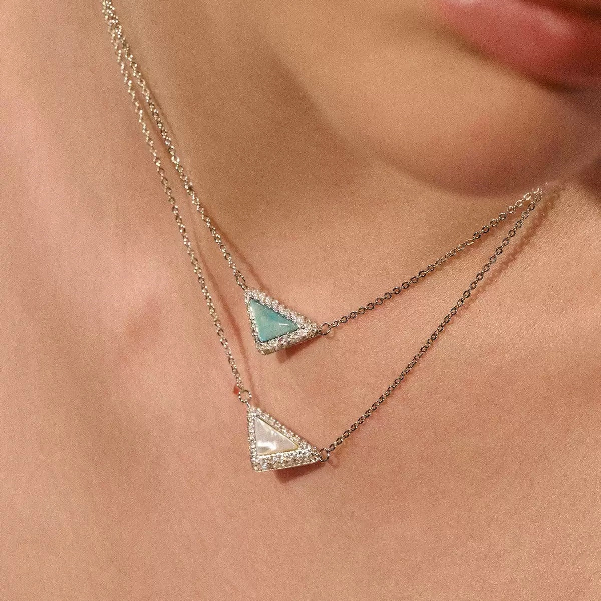 Geertje Turquoise Triangular Amazonite Necklace