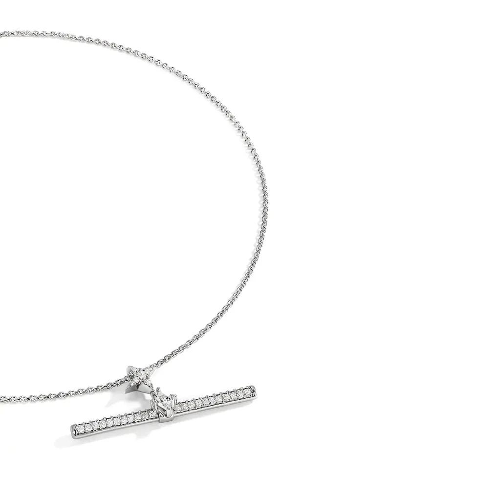 Anthéa White Starburst T-Bar Necklace