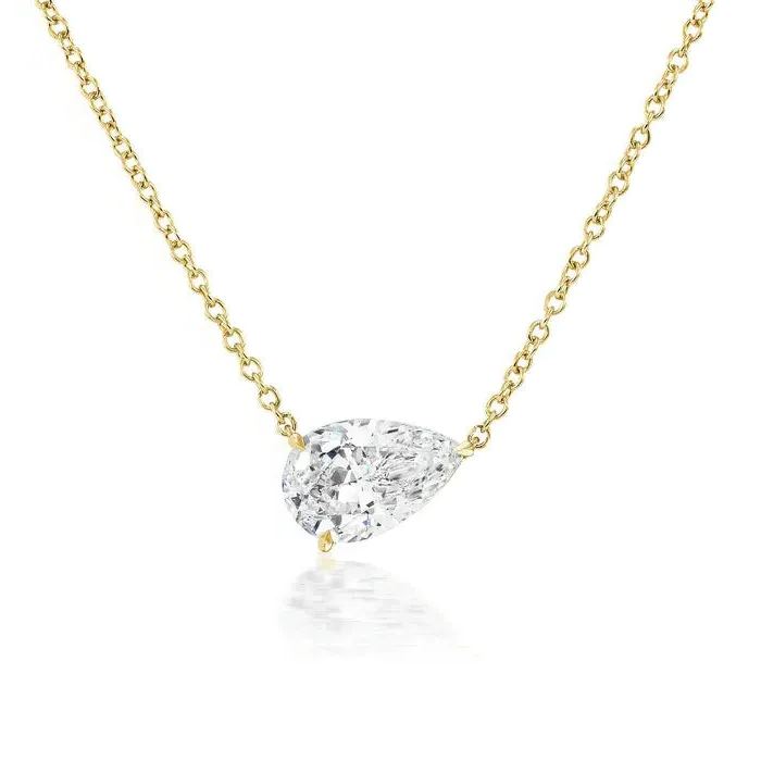 Eugénie 14K Gold Teardrop Moissanite Necklace