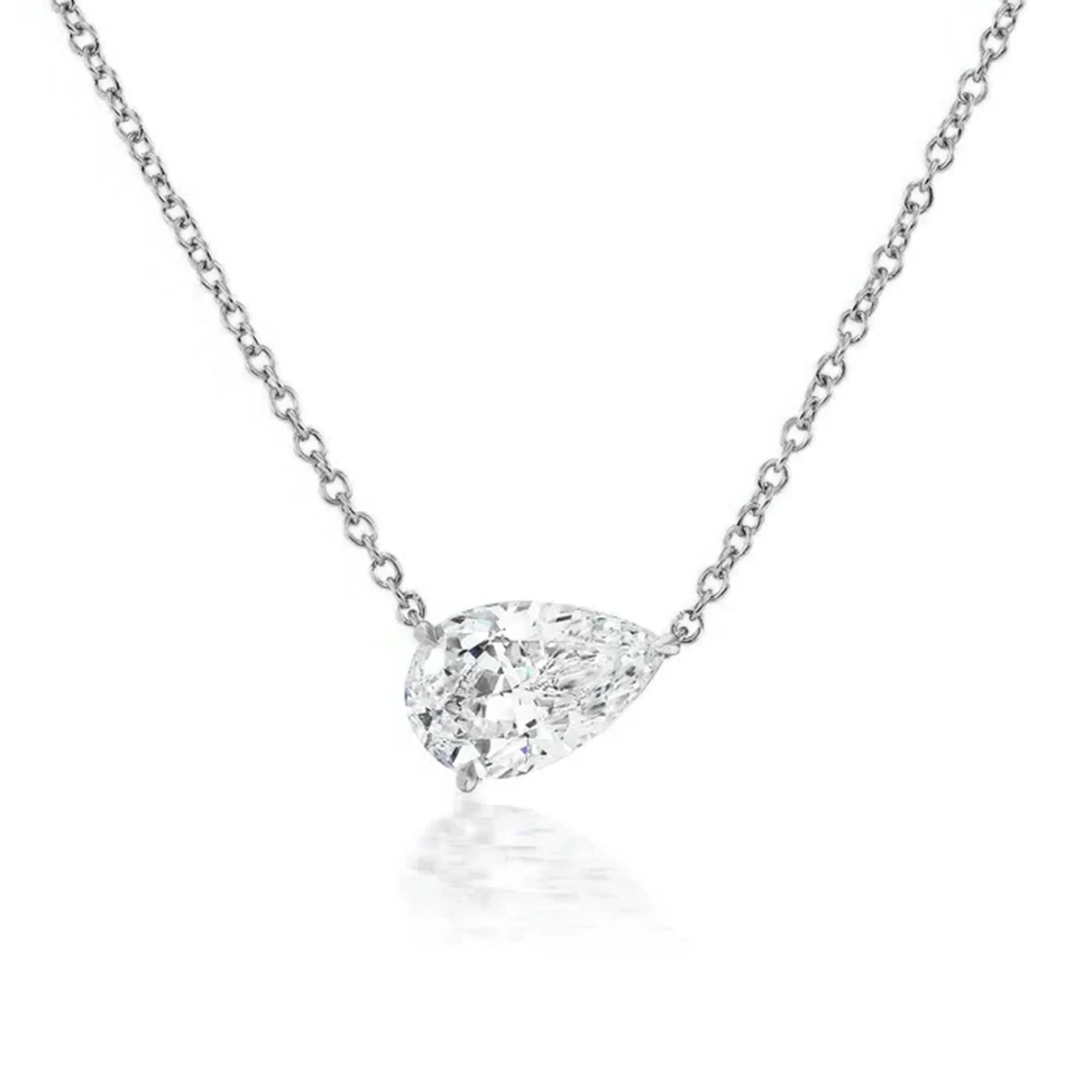 Eugénie 14K Gold Teardrop Moissanite Necklace
