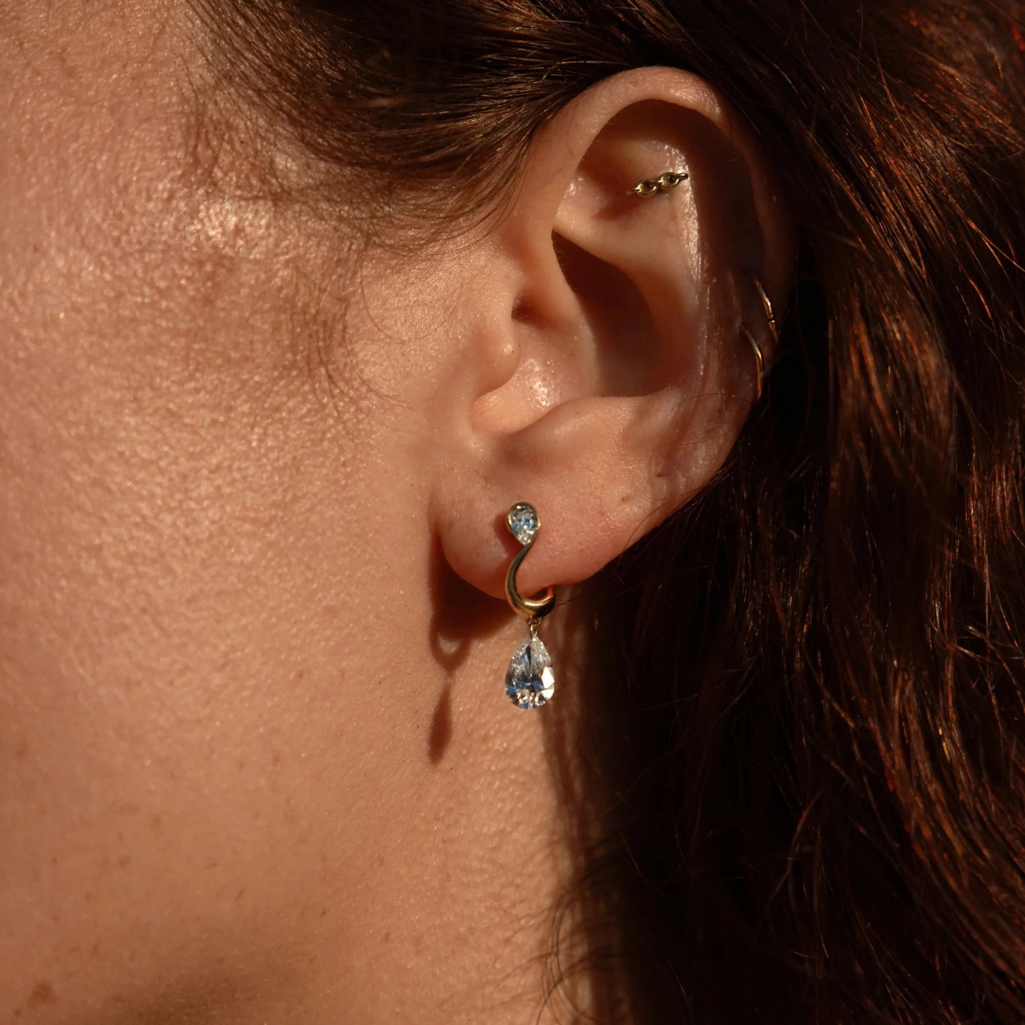 Agnethe 18K Gold Infinity Swirl Teardrop Drop Earrings