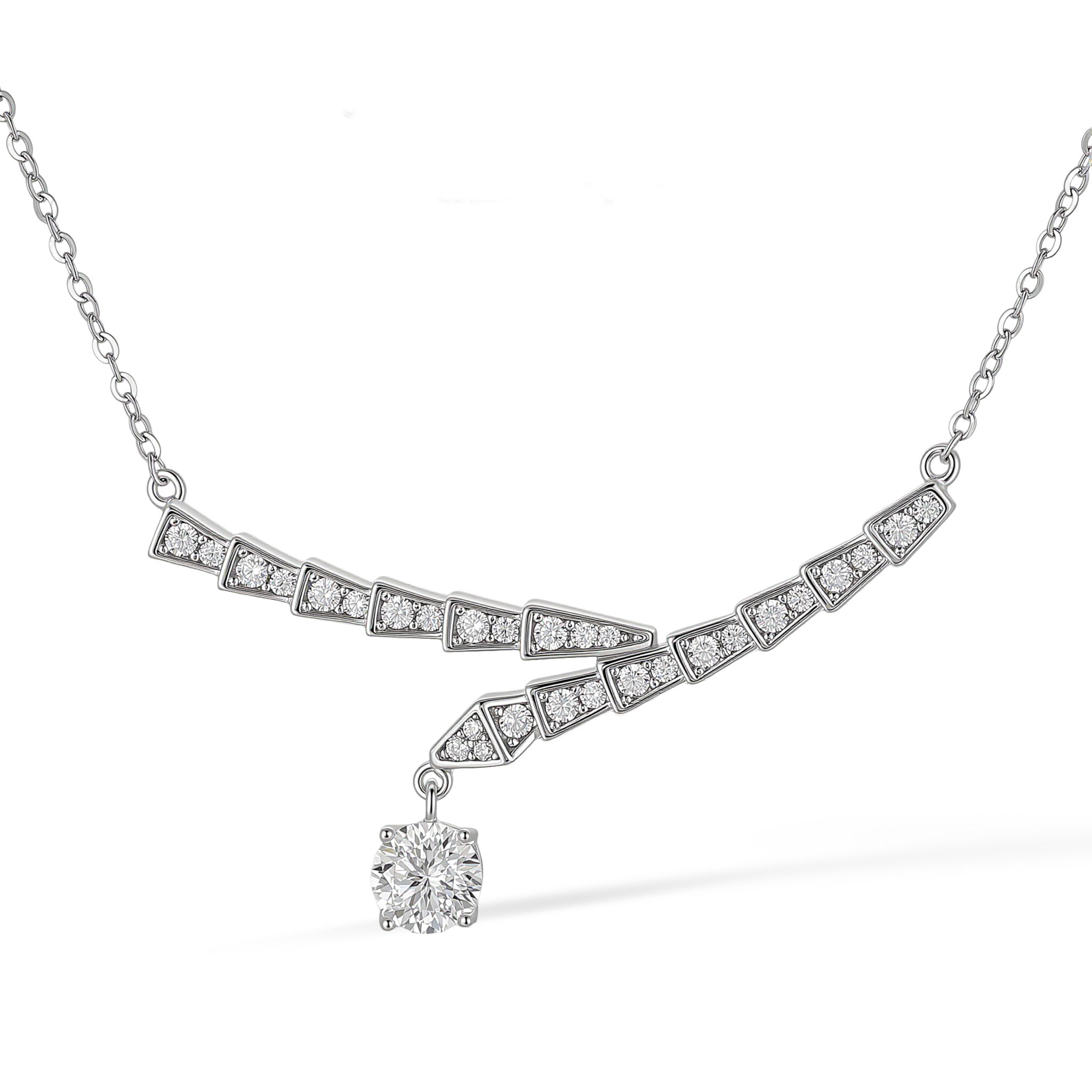 Ophélie White Chram Snake Necklace