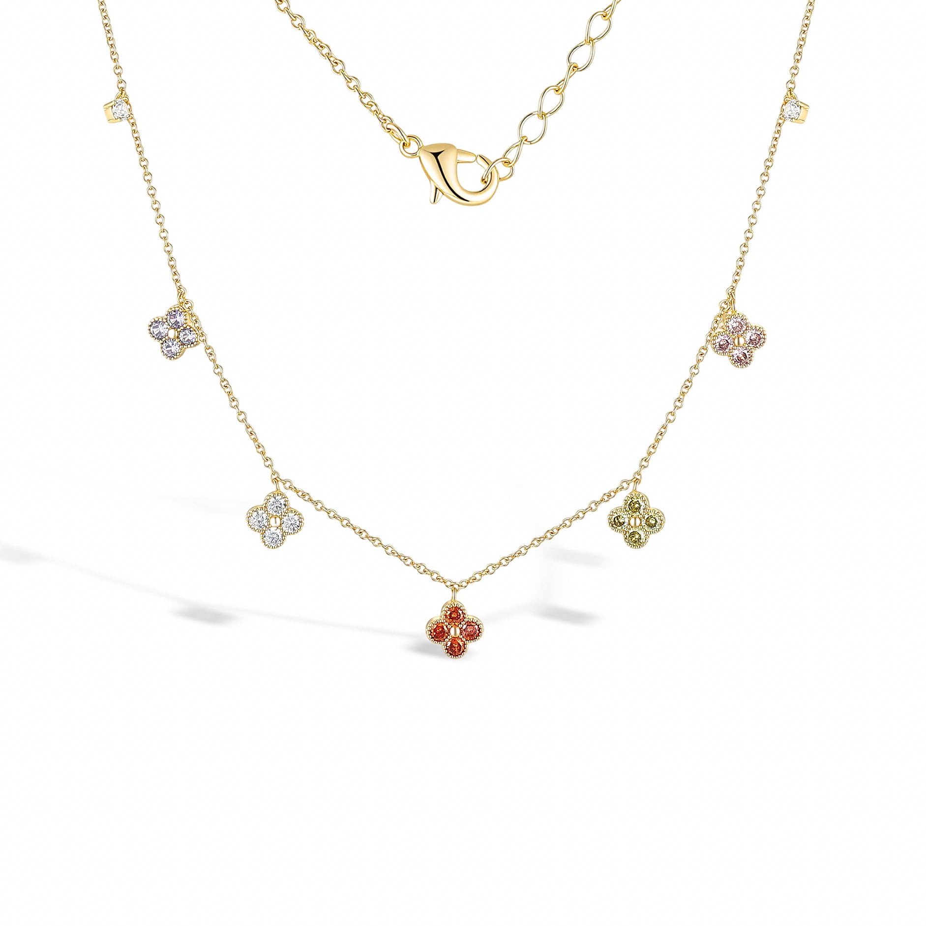 Léonide Multicolor Trèfle Necklace