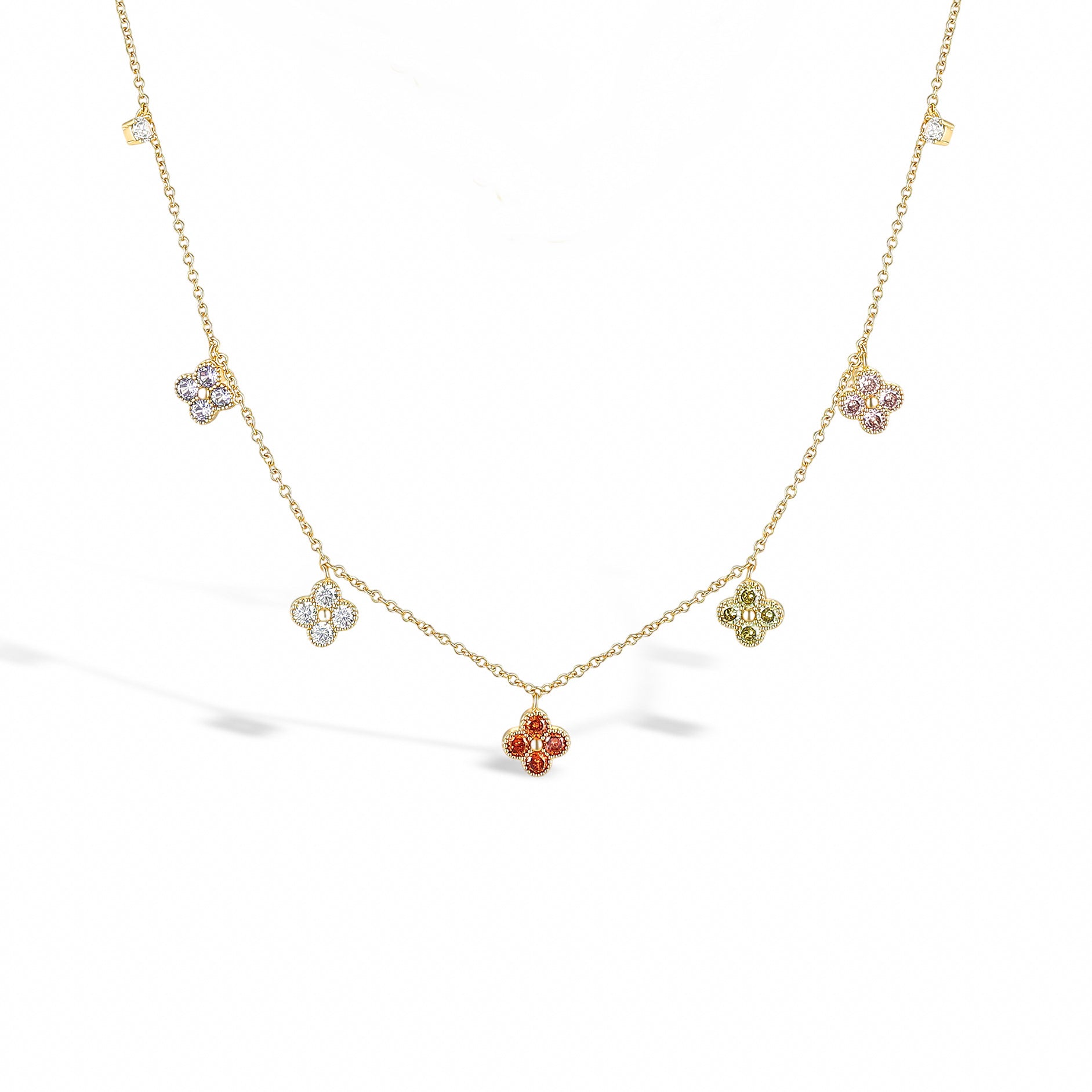 Léonide Multicolor Trèfle Necklace