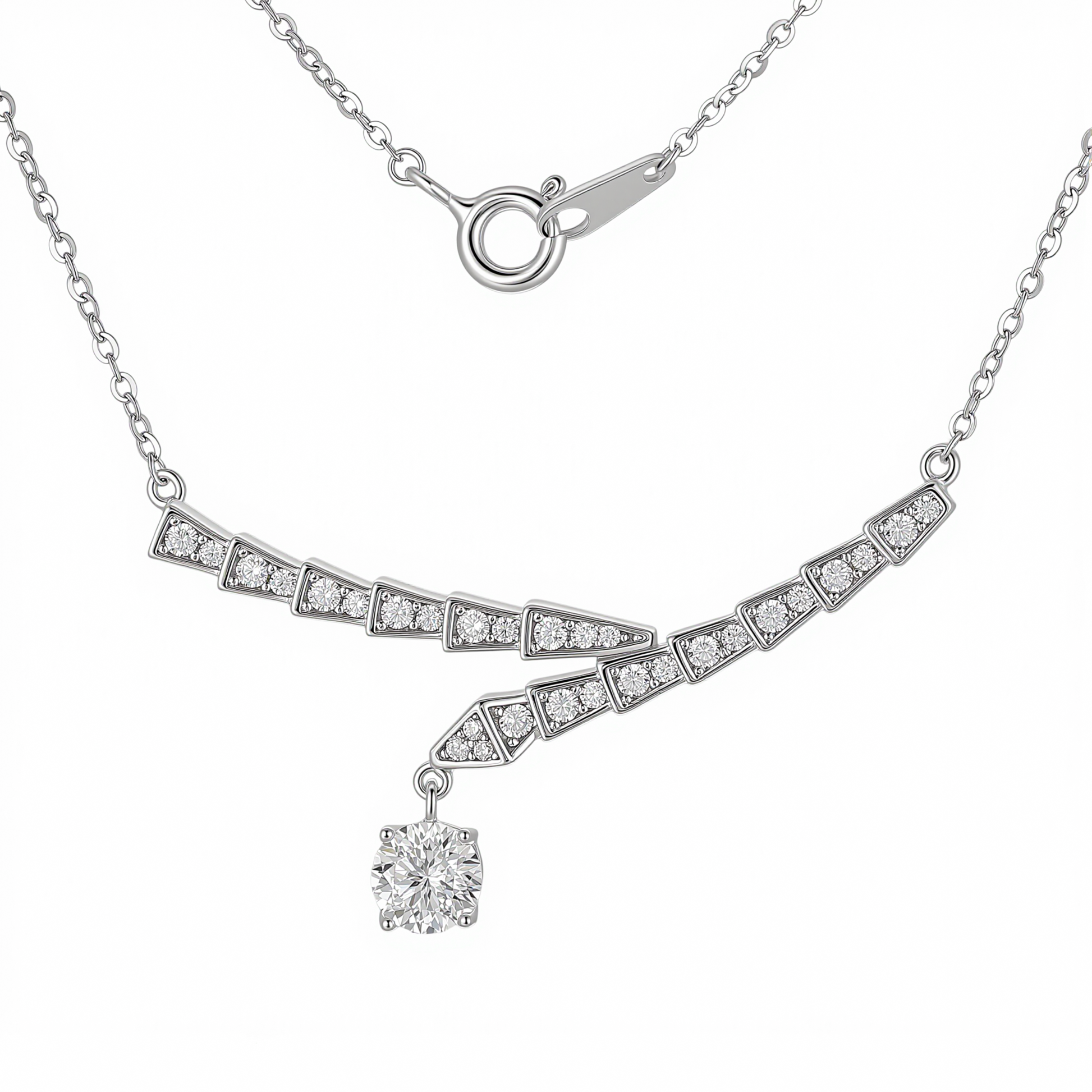 Ophélie White Chram Snake Necklace