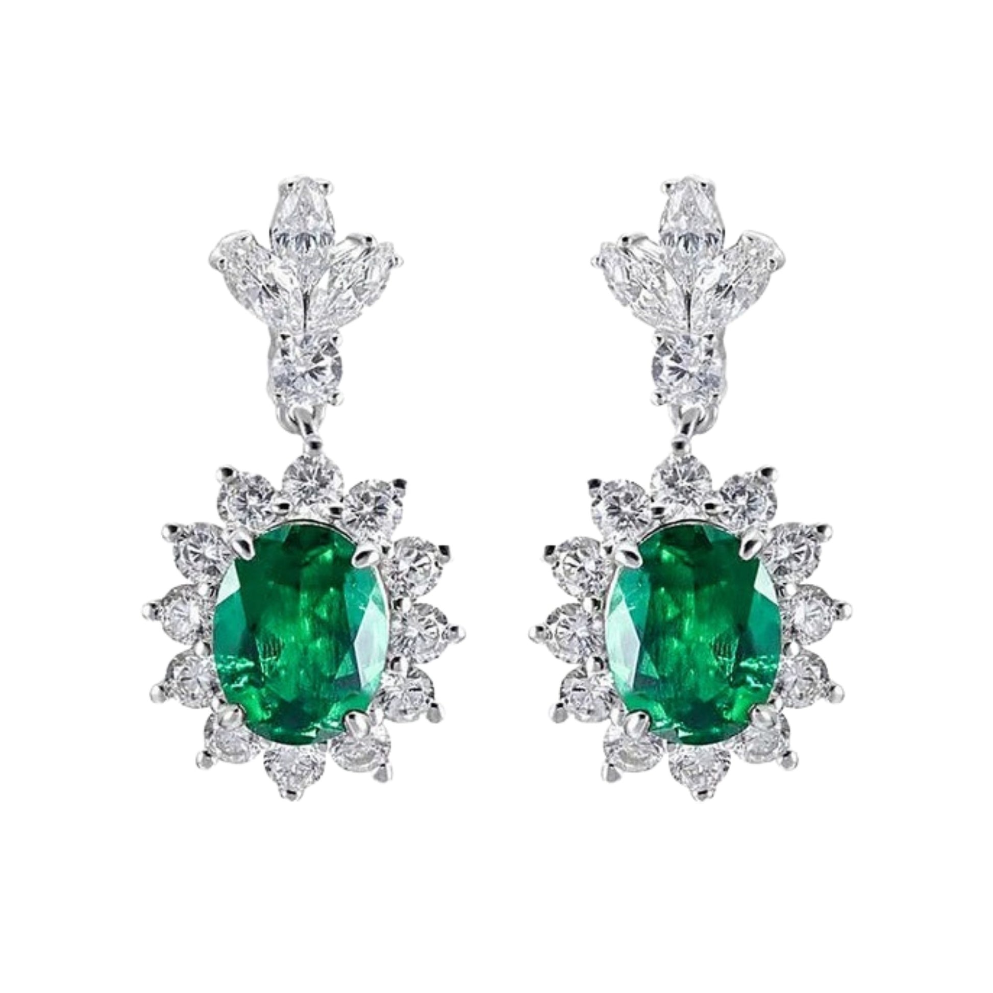 Acanthe Emerald Green Sun Floral Earrings