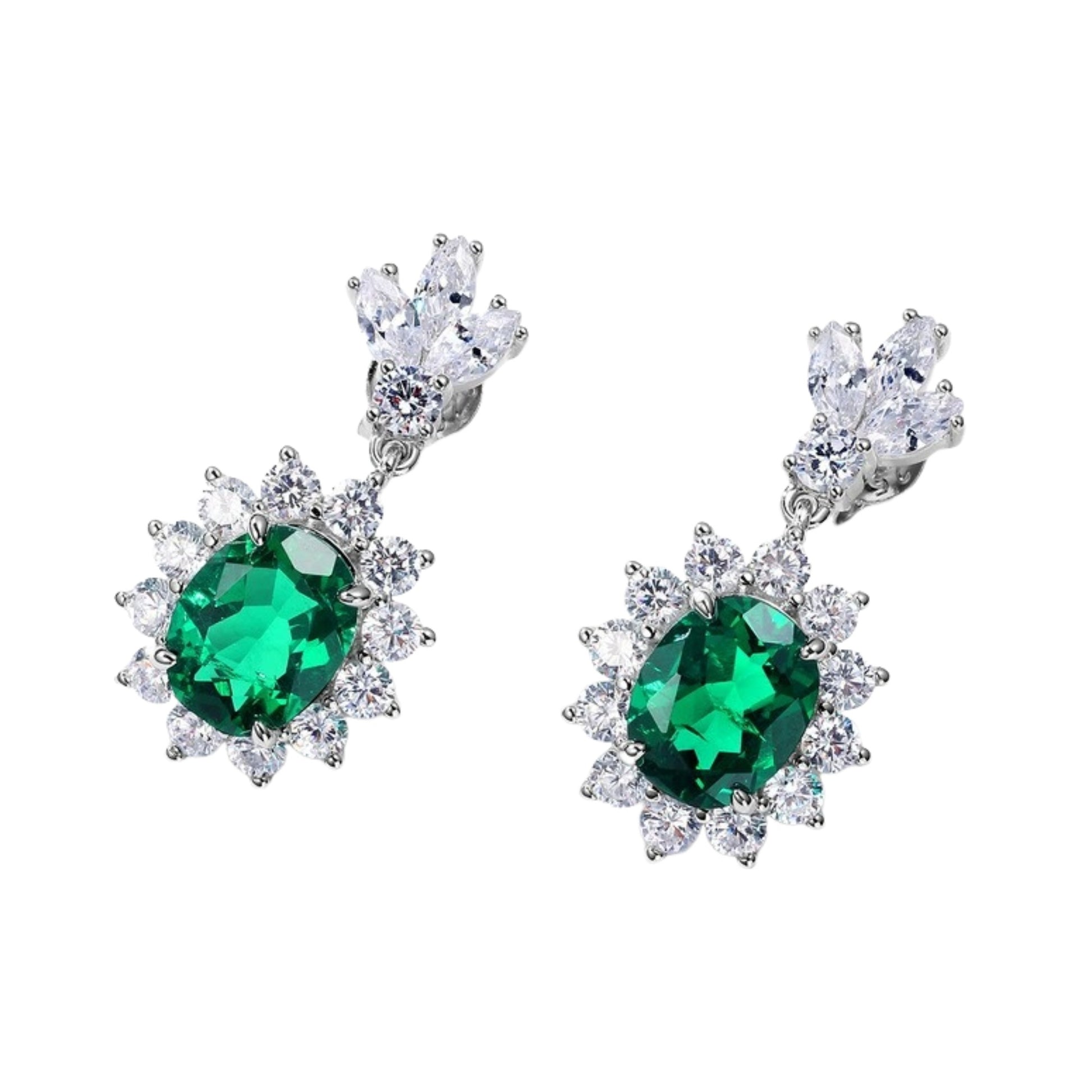 Acanthe Emerald Green Sun Floral Earrings