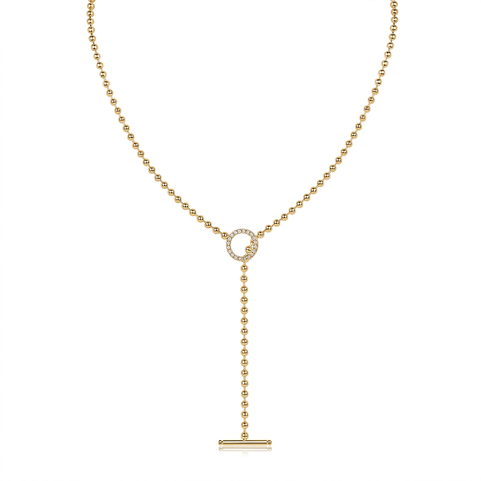 Adallind 14K Gold OT Toggle Moissanite Necklace