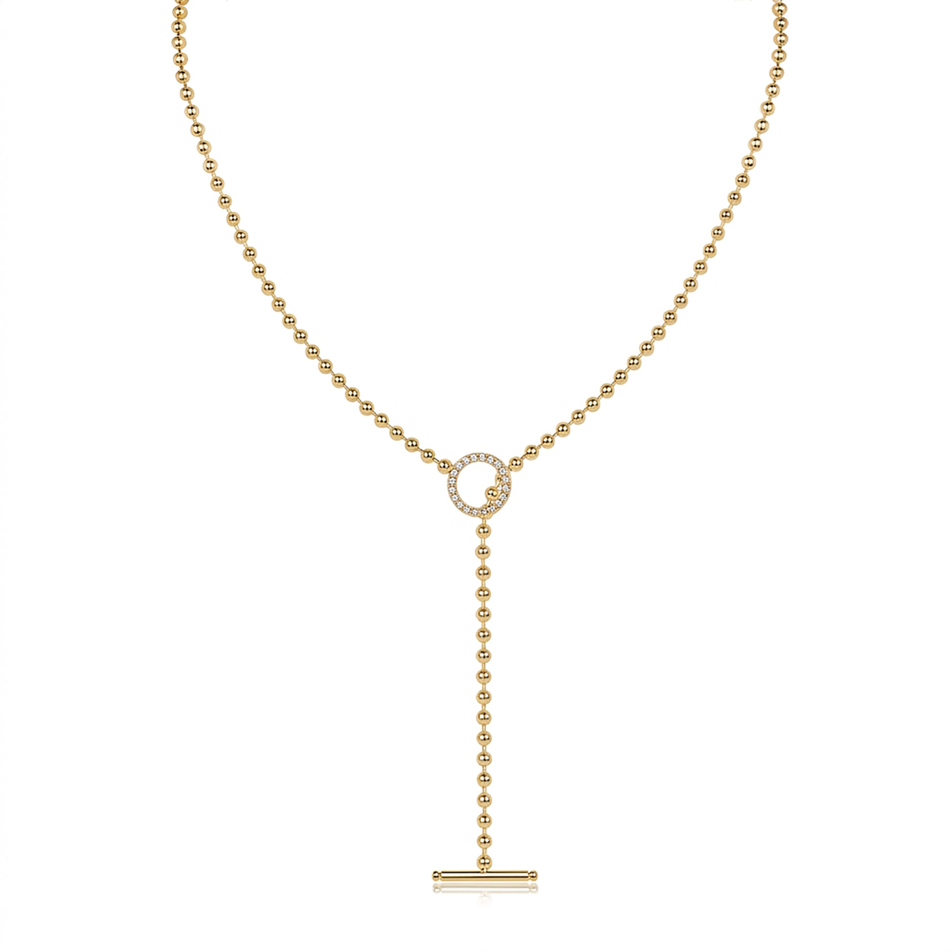 Adallind 14K Gold OT Toggle Moissanite Necklace