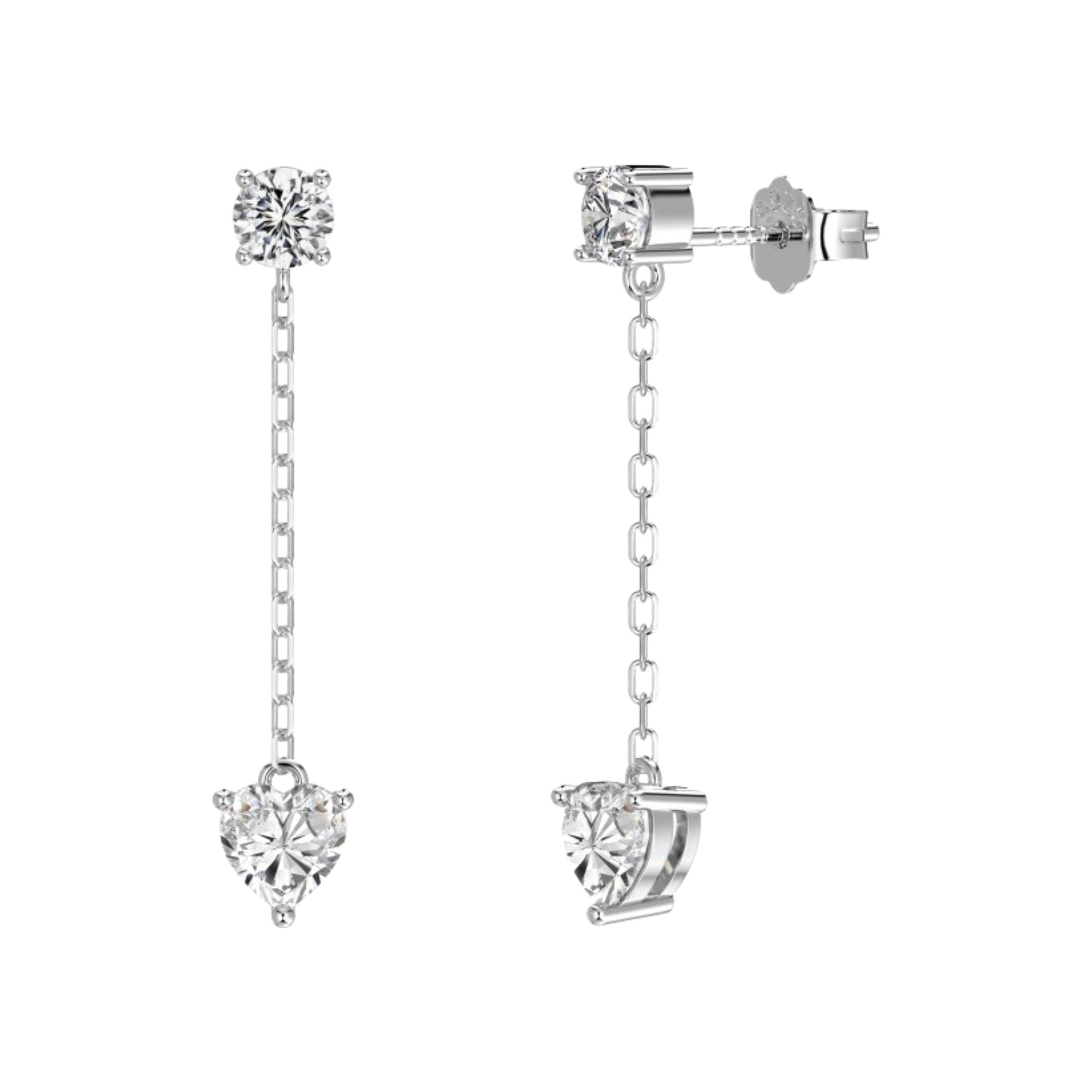 Adalrun 18k Gold Heart Round Drop Earrings