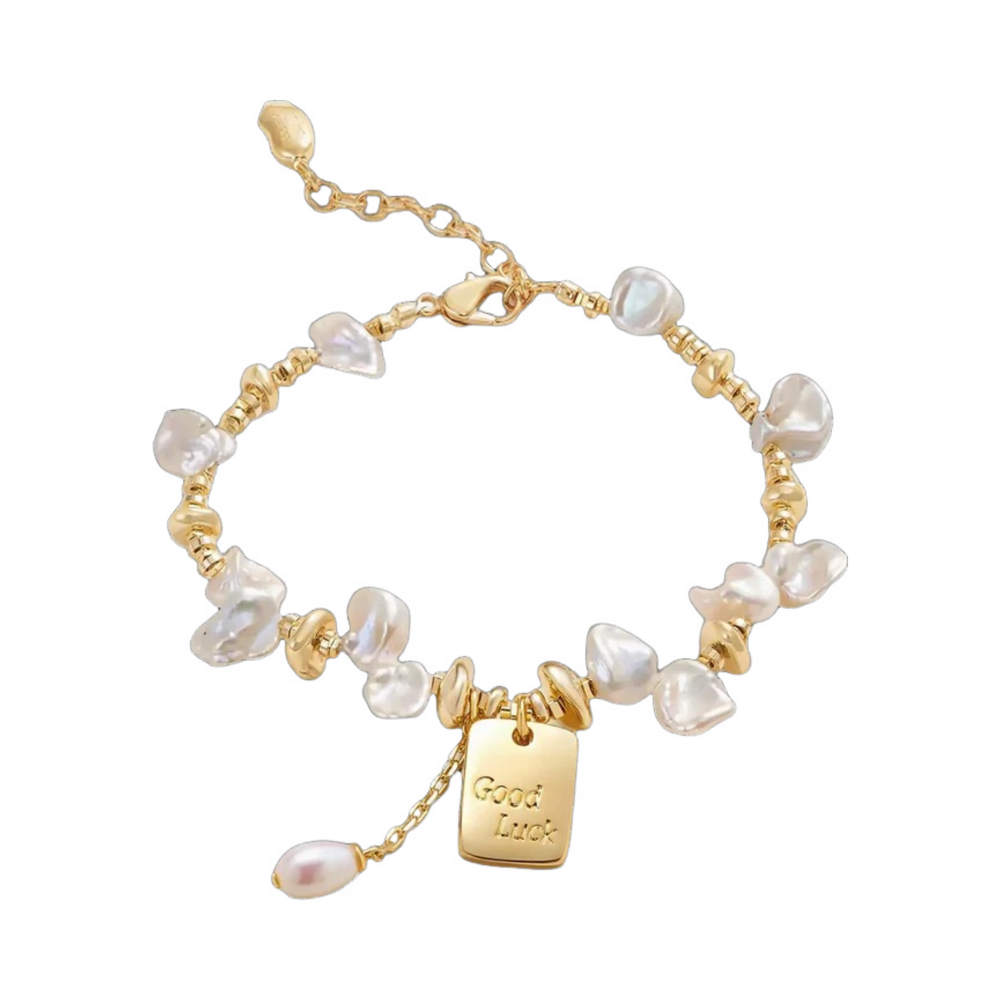 Adaltrun 14K Gold Baroque Pearl Bracelet