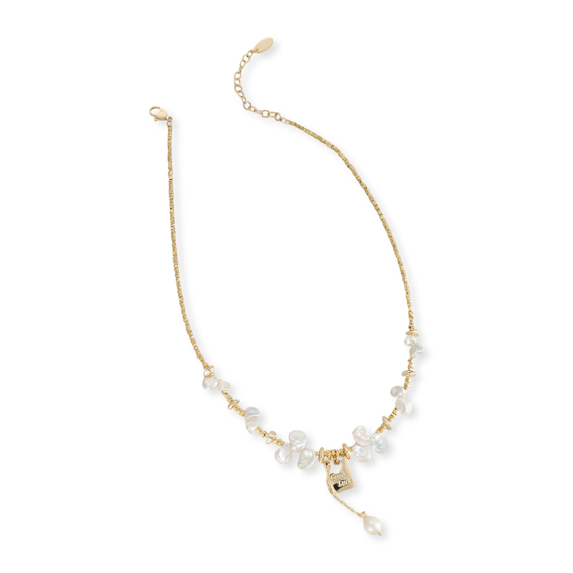 Adaltrun 14K Gold Baroque Pearl Choker Necklace