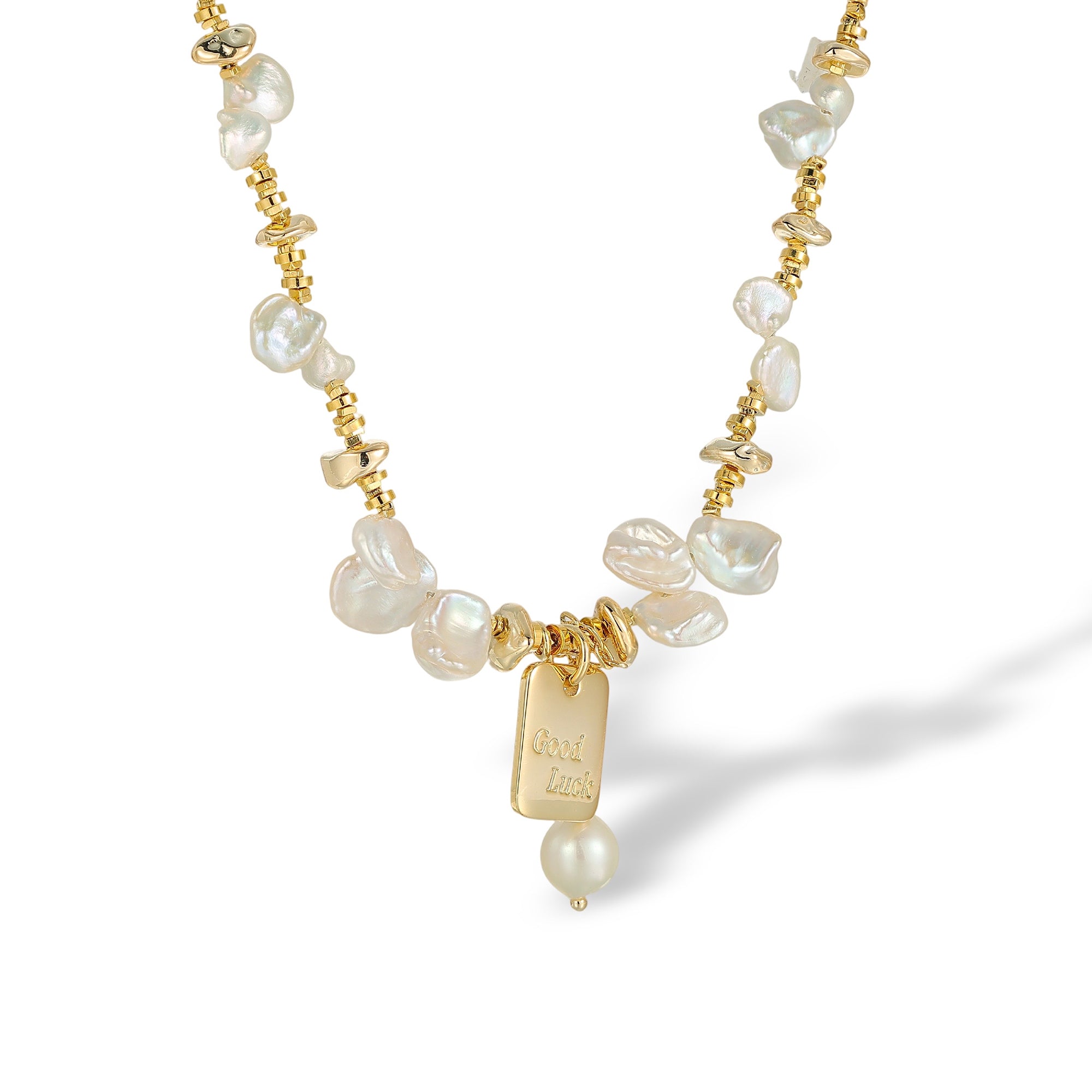 Adaltrun 14K Gold Baroque Pearl Choker Necklace