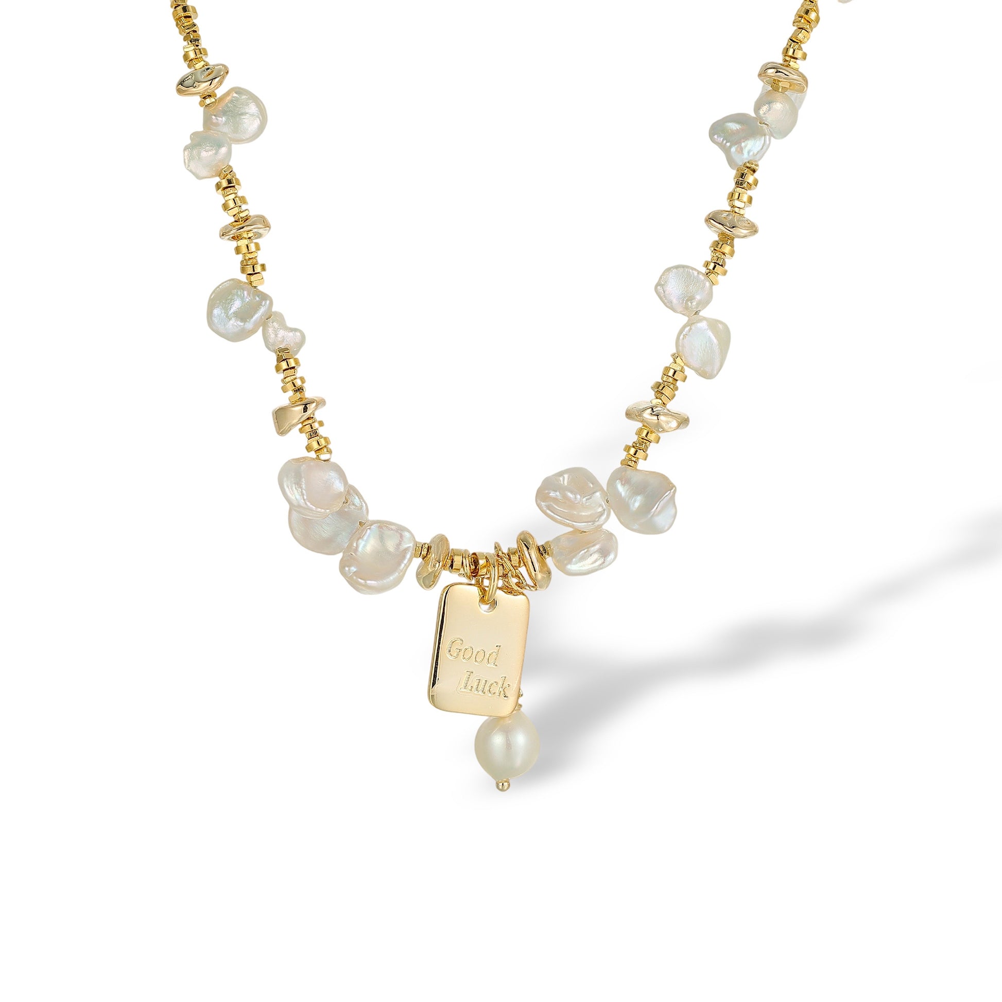 Adaltrun 14K Gold Baroque Pearl Choker Necklace
