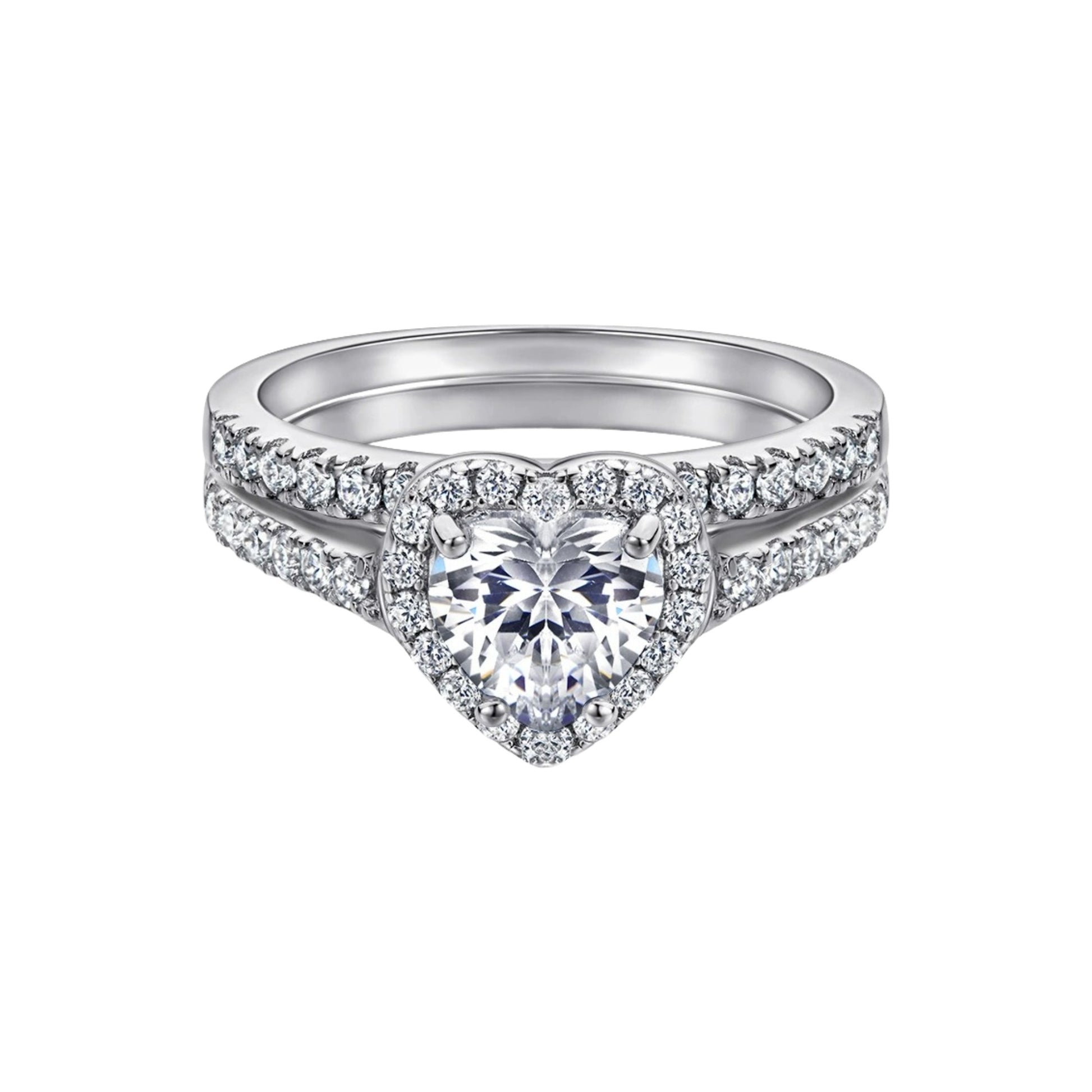 Adélaïde White Heart Ring Set