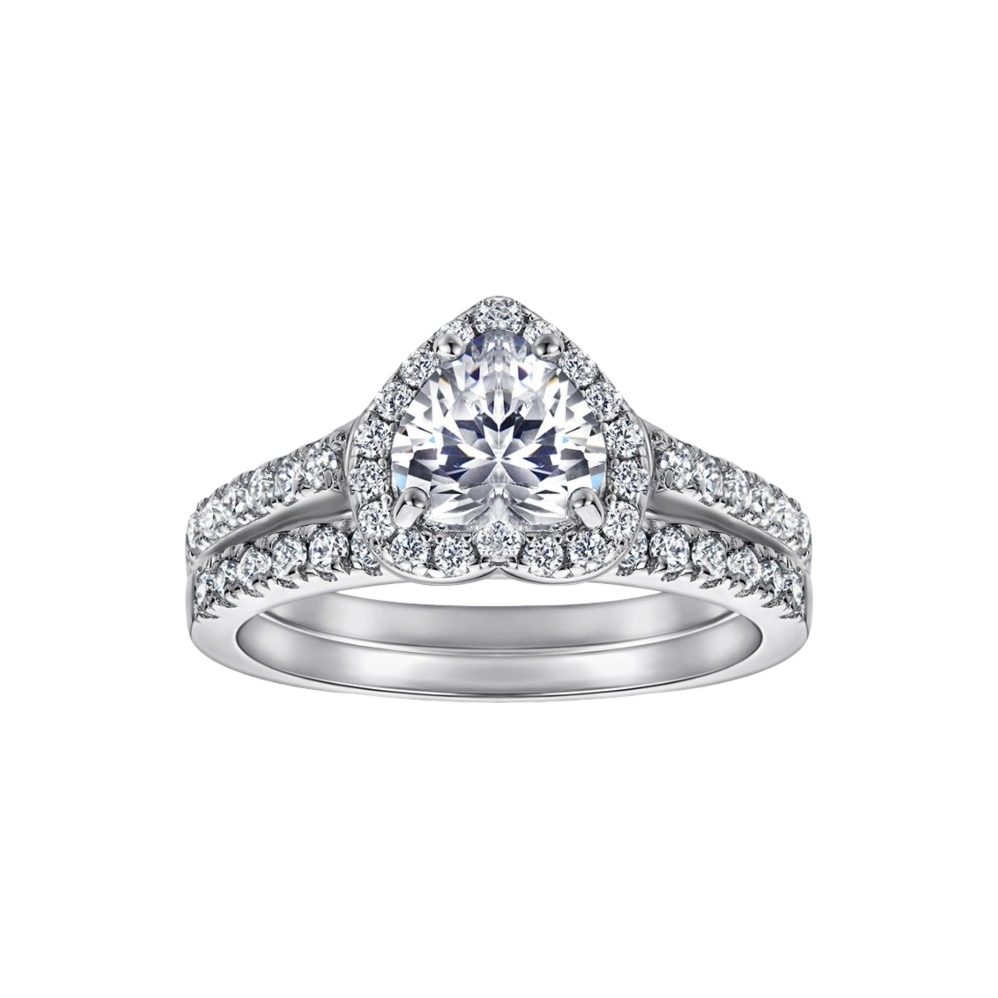Adélaïde White Heart Ring Set