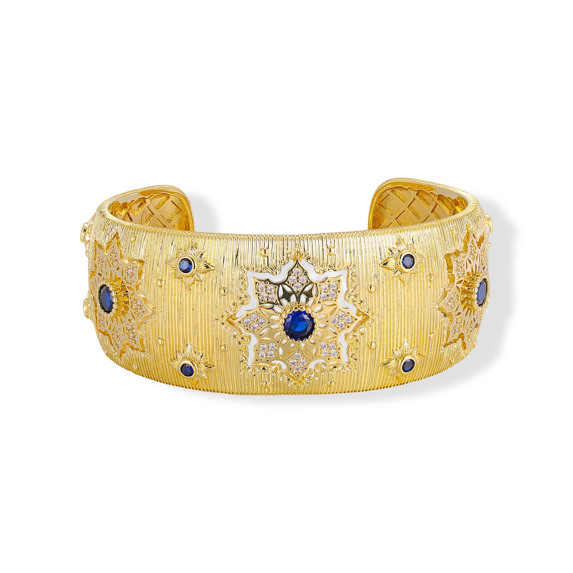 Adelgund 14K Gold Floral Open Bangle