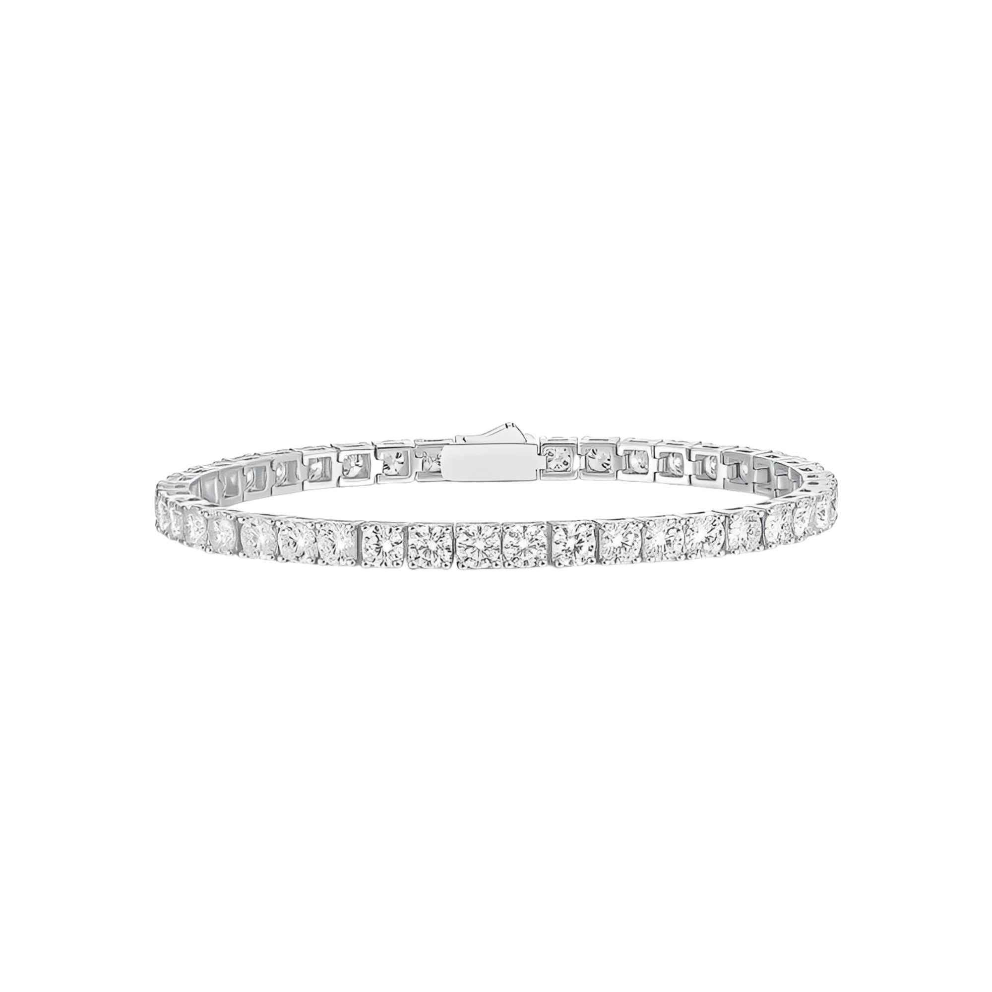 Adelheid White Round Tennis Bracelet