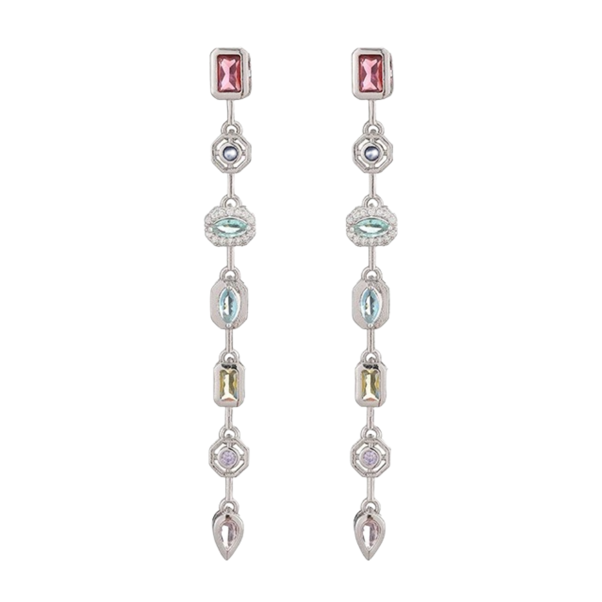 Adelrike Multicolor Mixed Shape Drop Earrings