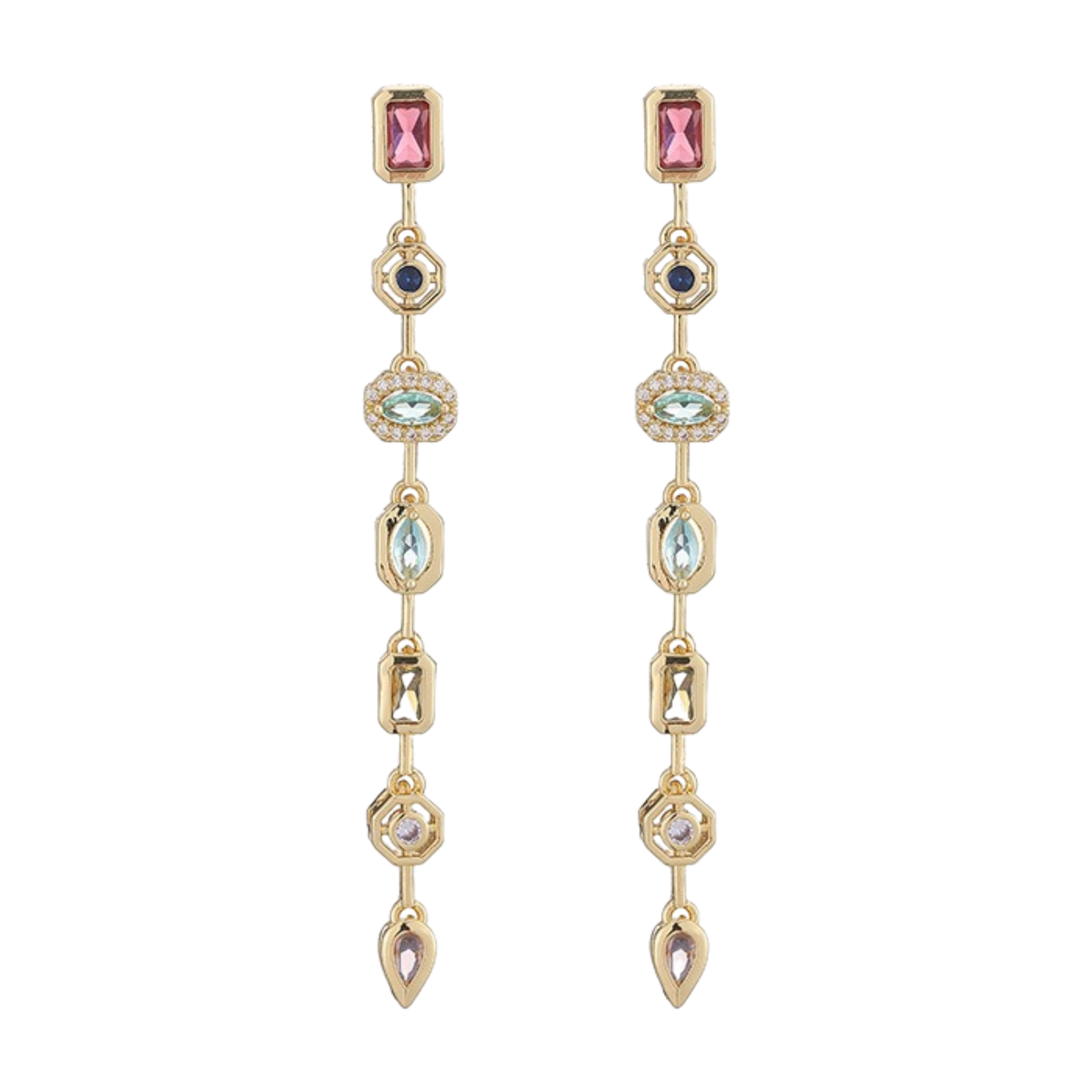 Adelrike Multicolor Mixed Shape Drop Earrings