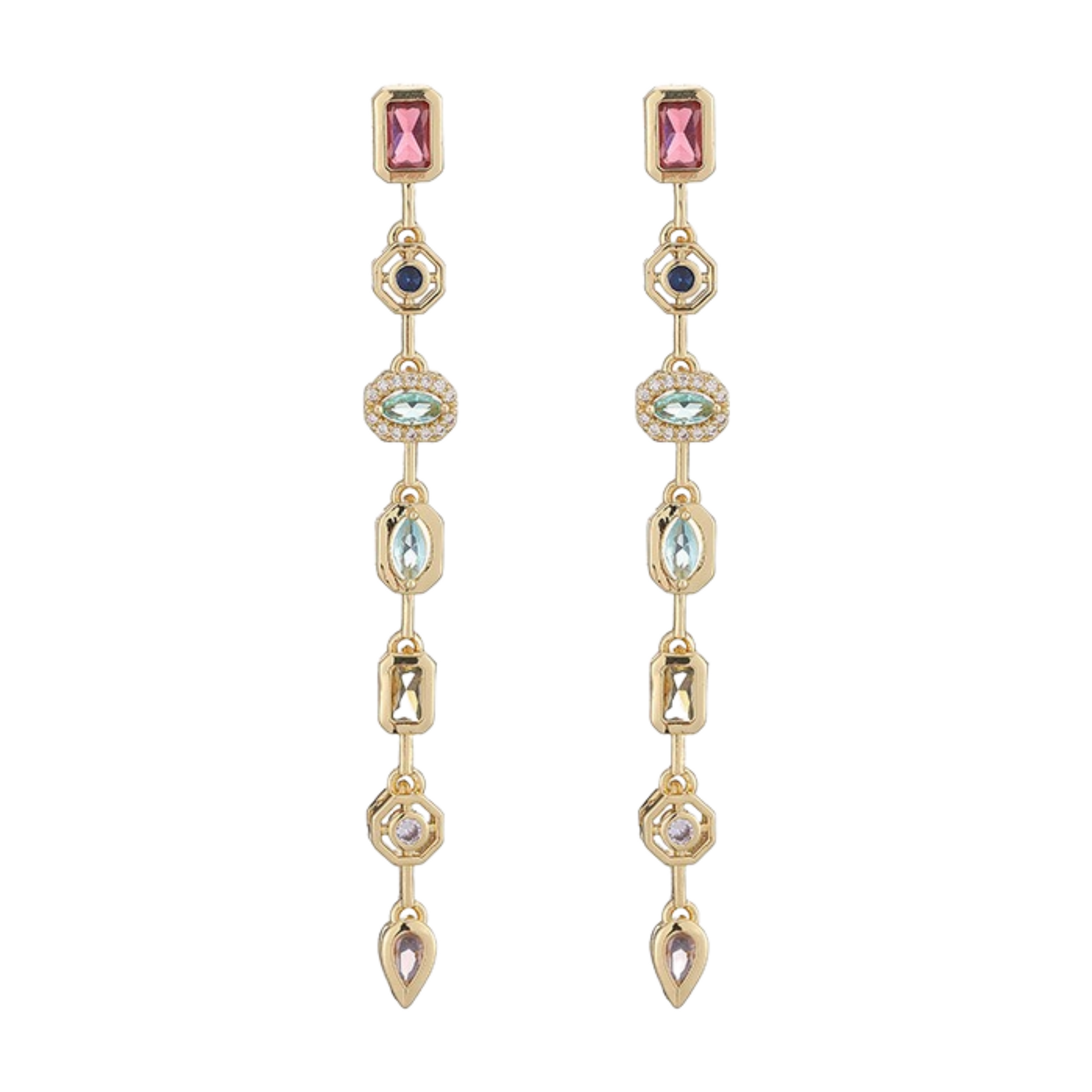 Adelrike Multicolor Mixed Shape Drop Earrings