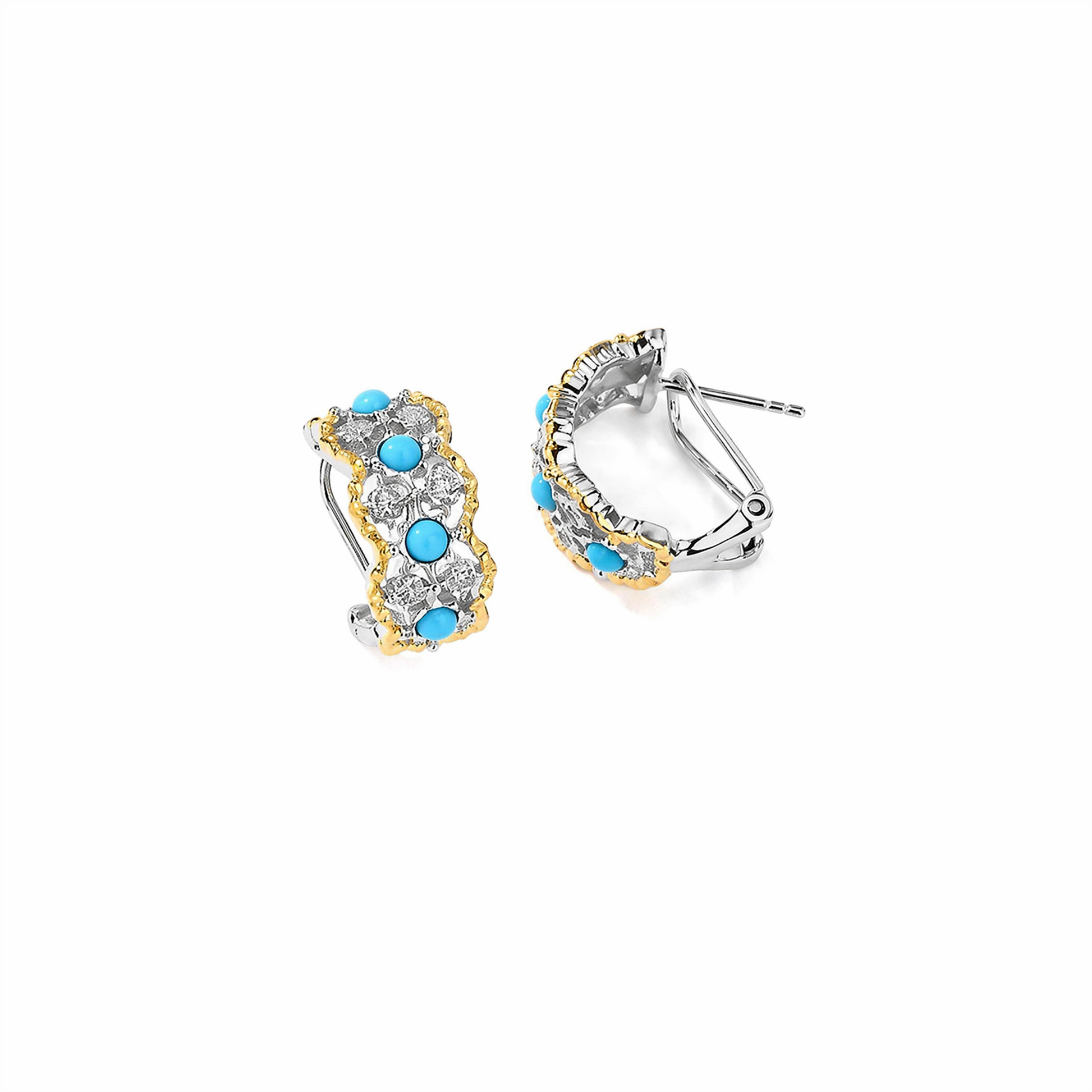Adeltraud Turquoise Wavy Earrings
