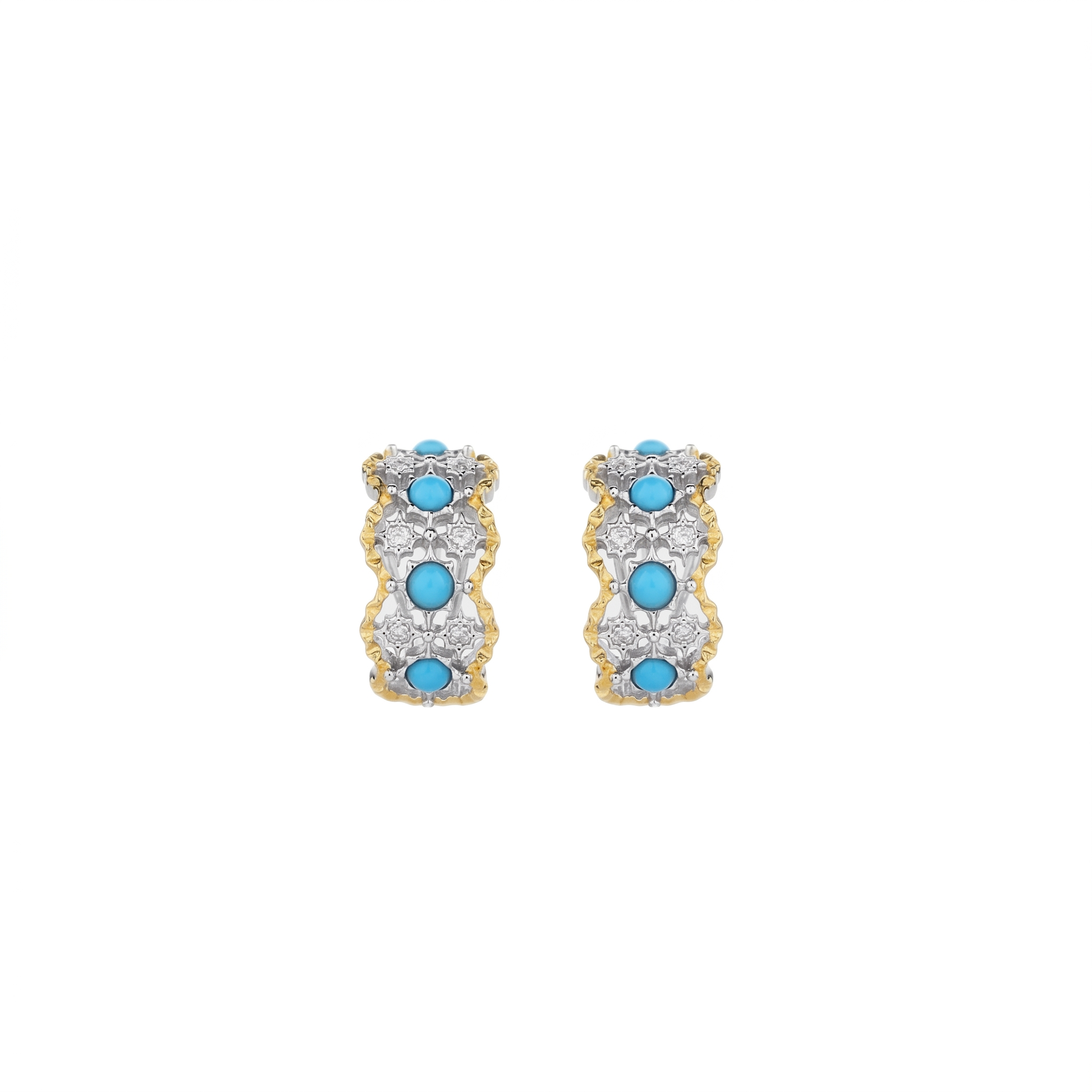 Adeltraud Turquoise Wavy Earrings