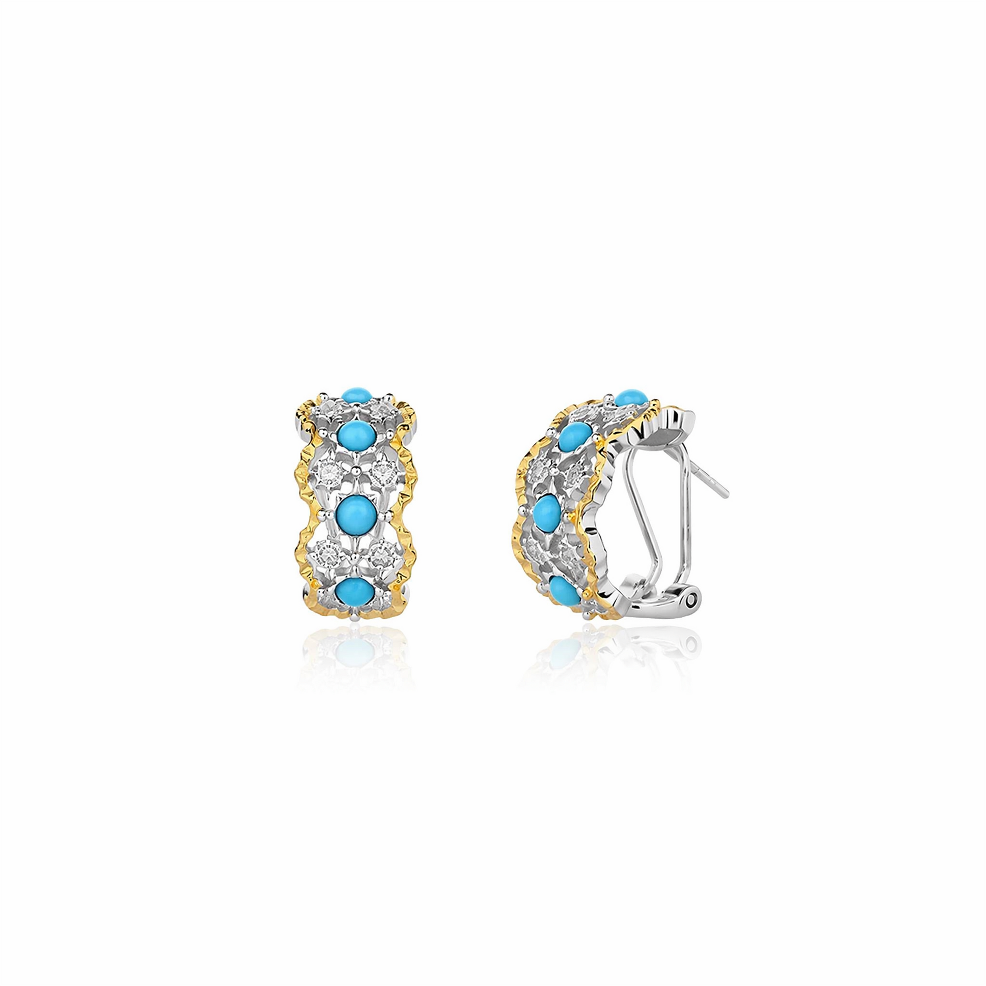 Adeltraud Turquoise Wavy Earrings