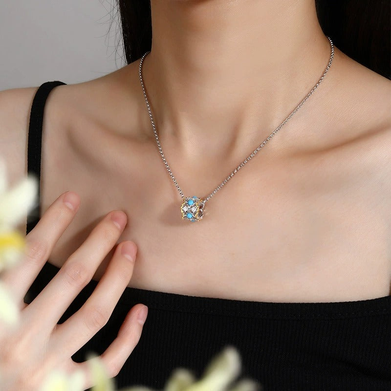 Adeltraud Turquoise Wavy Necklace