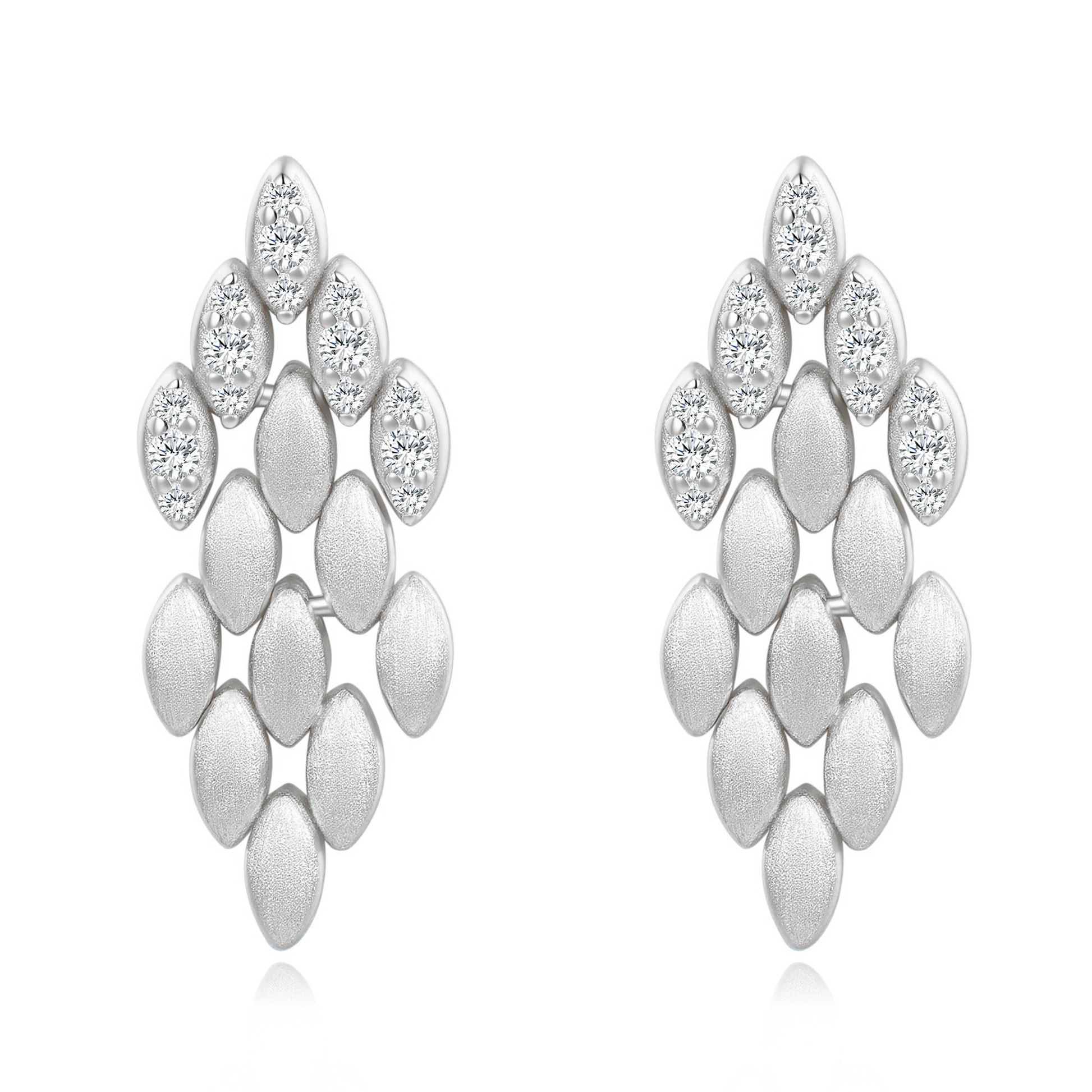 Adeltrud 14K Gold Oval Leaf Drop Earrings