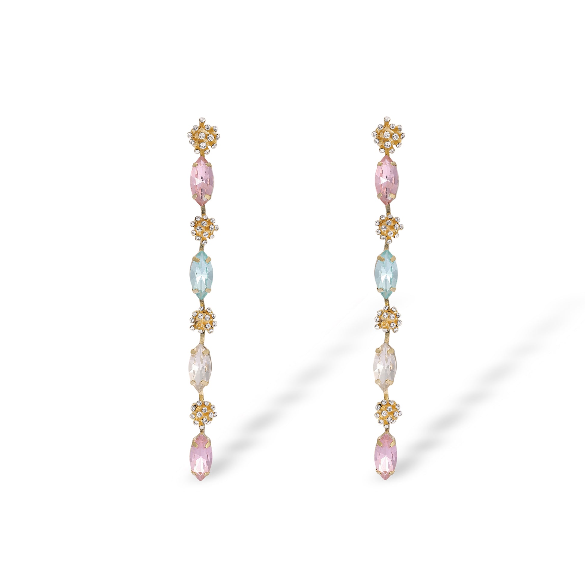 Adonise Multicolor Marquise Floral Drop Earrings