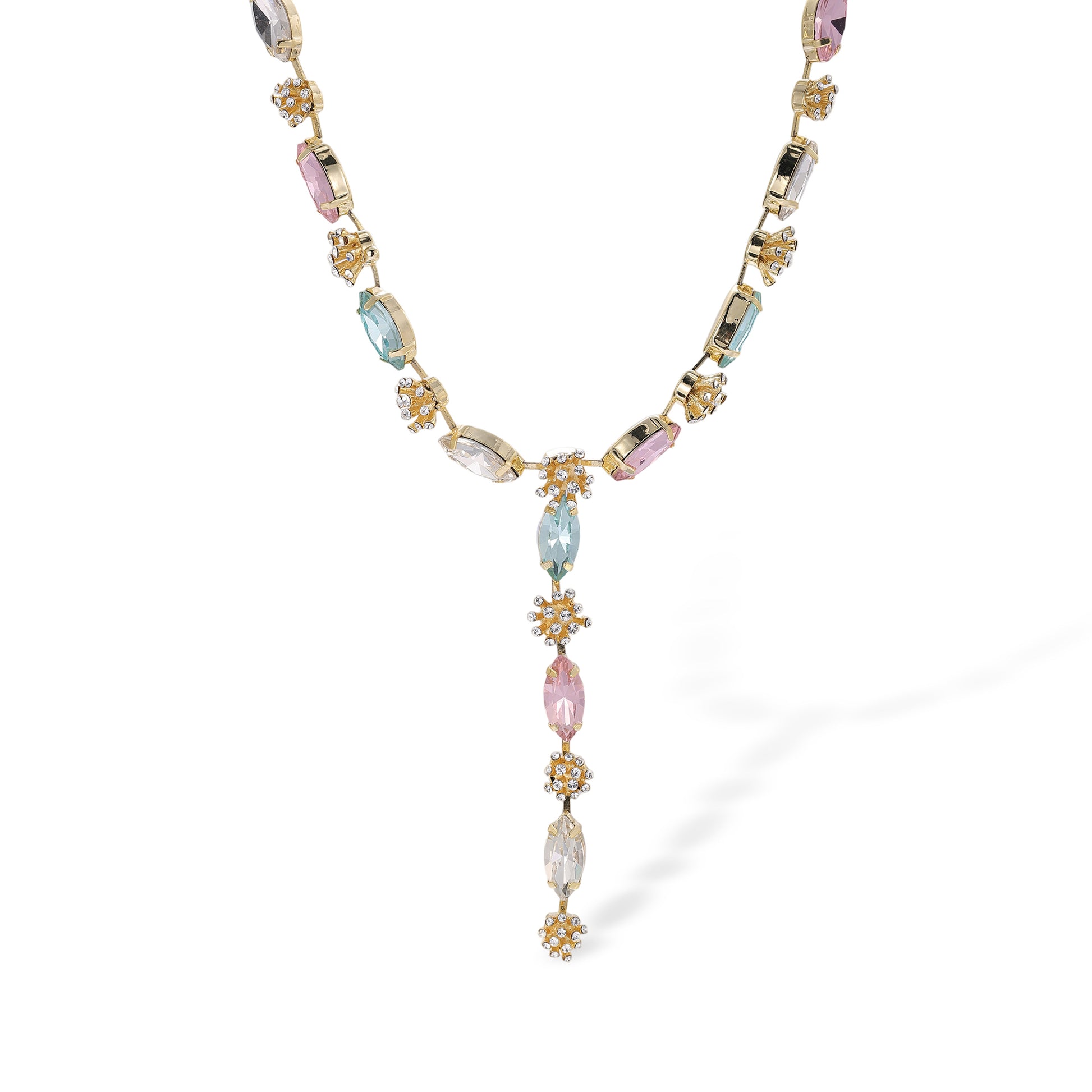 Adonise Multicolor Marquise Floral Y Shape Necklace