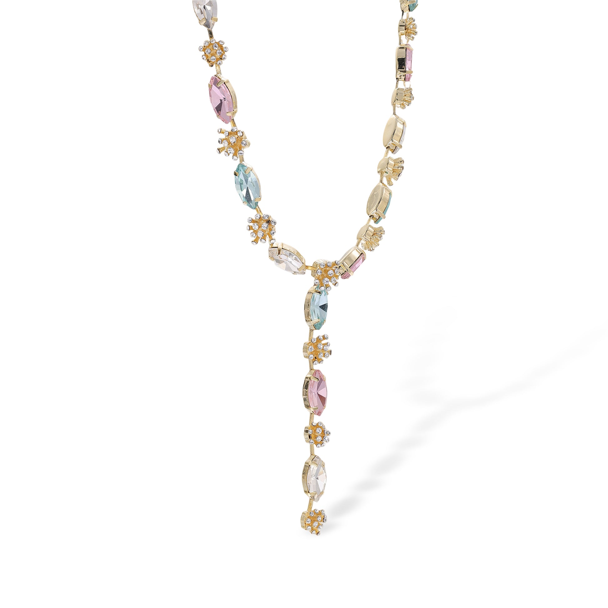 Adonise Multicolor Marquise Floral Y Shape Necklace