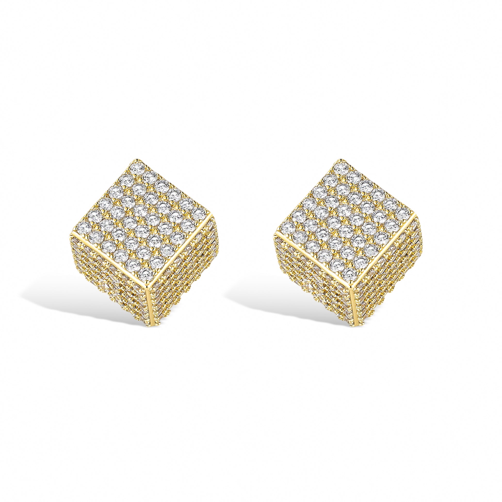 Albane 14K Gold Cube Stud Earrings
