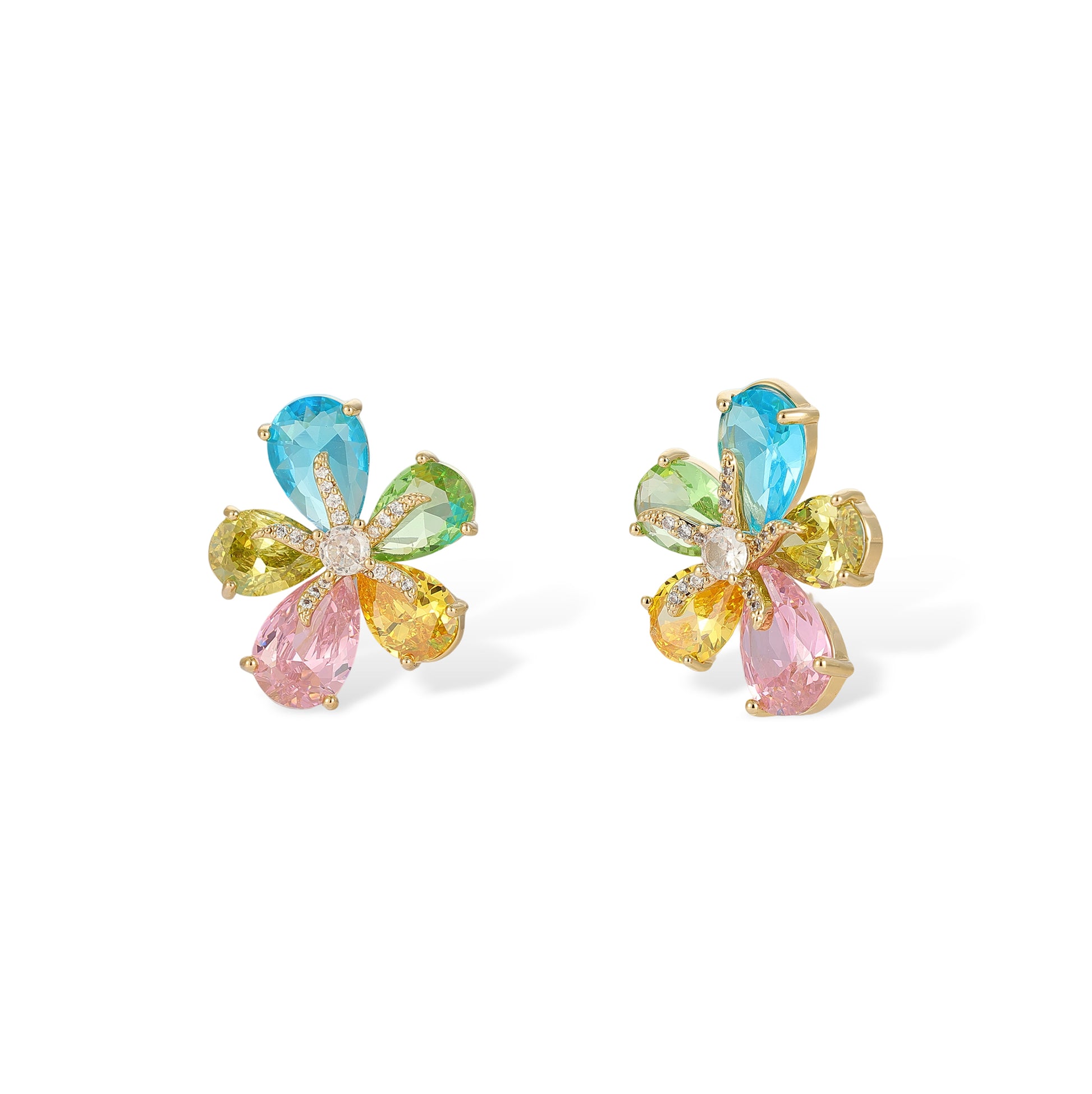 Alvlina Multicolor Floral Stud Earrings
