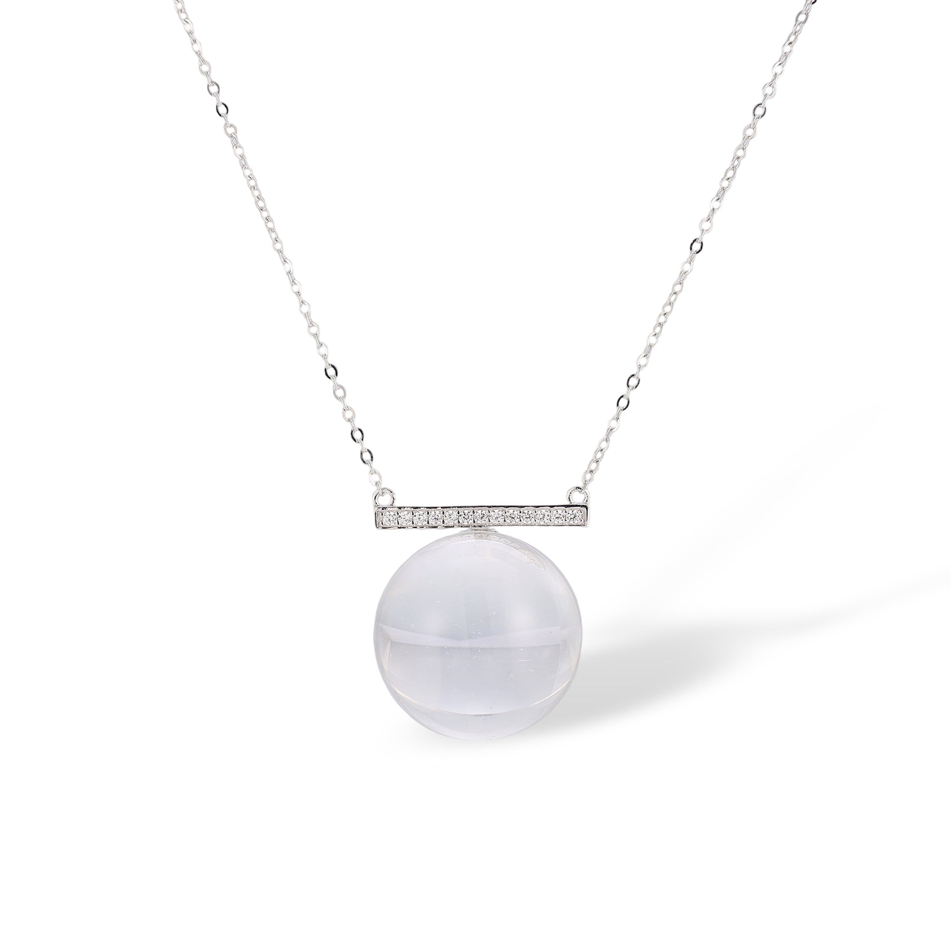 Amalhild White Spherical Crystal Necklace