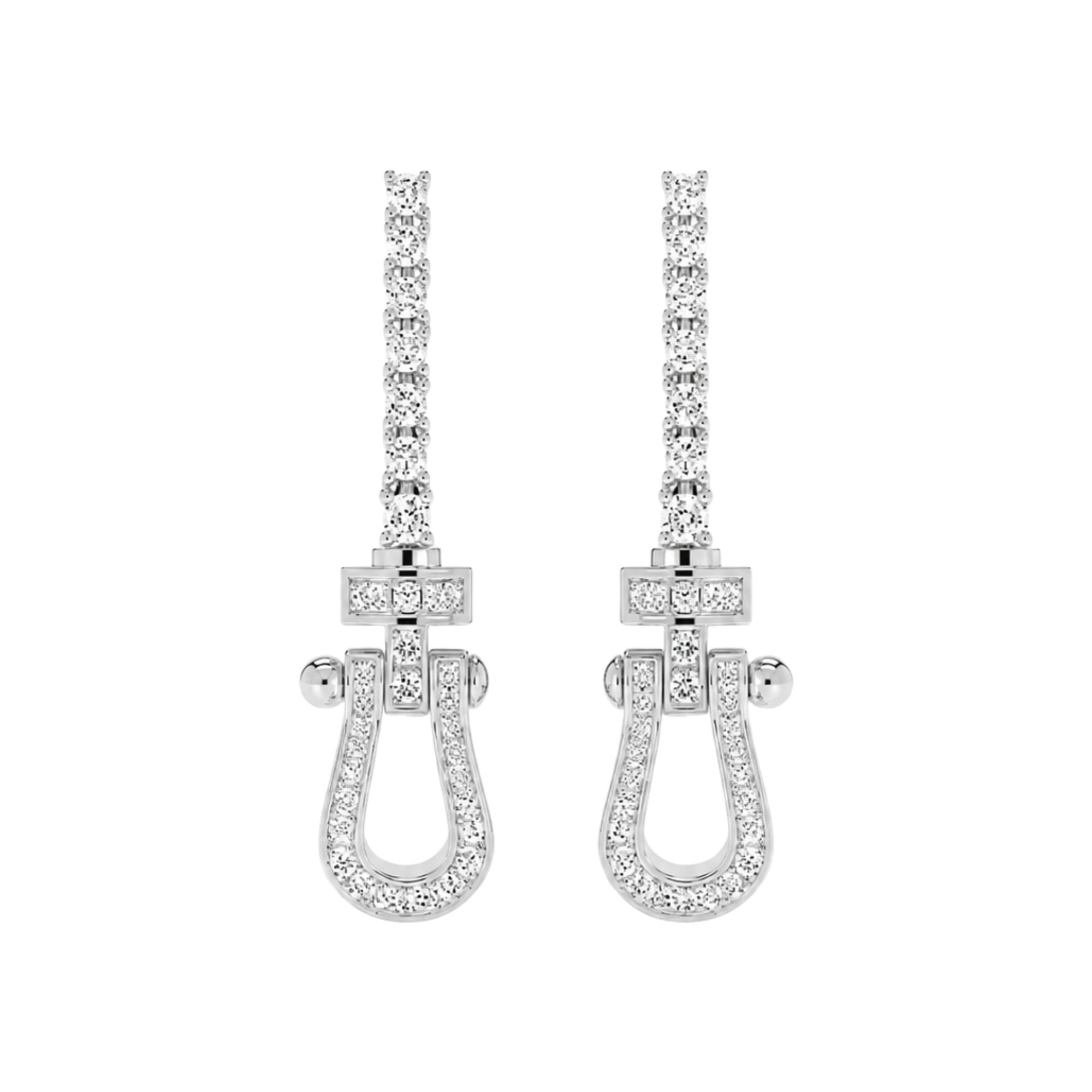 Amalrun White Horseshoe Drop Earrings