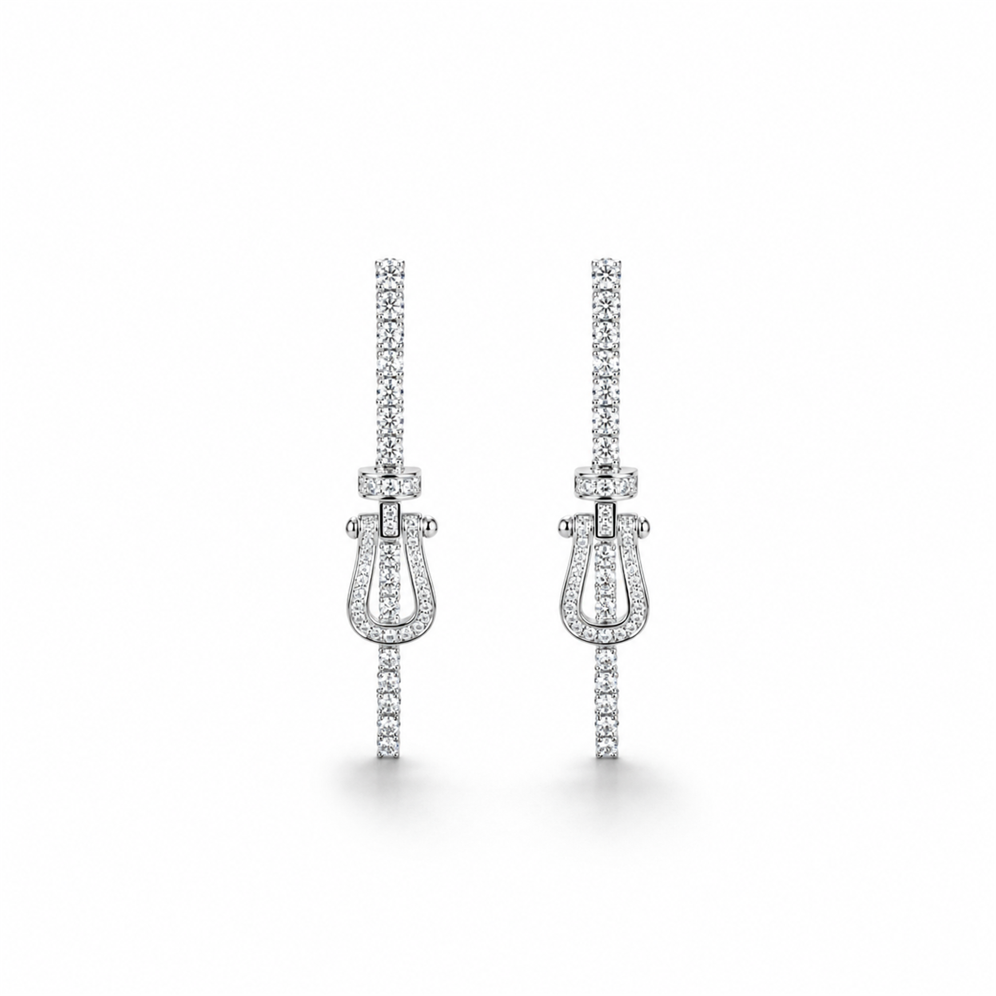 Amalrun White Horseshoe Drop Earrings
