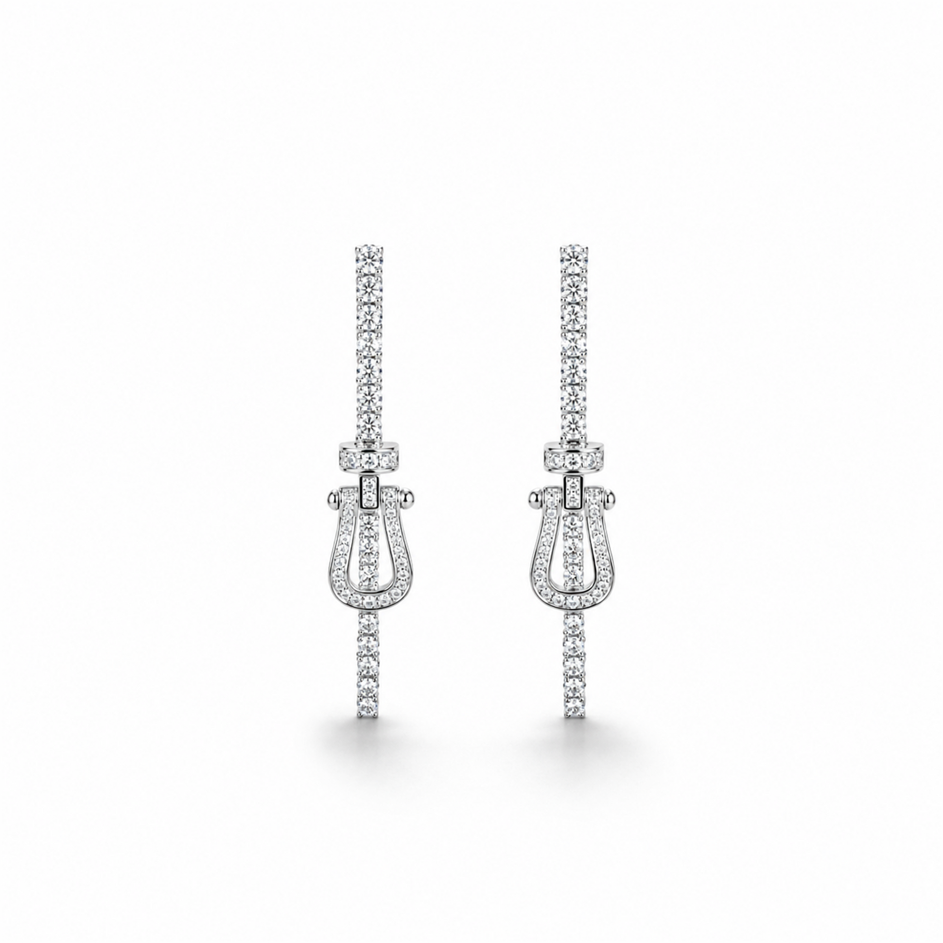 Amalrun White Horseshoe Drop Earrings