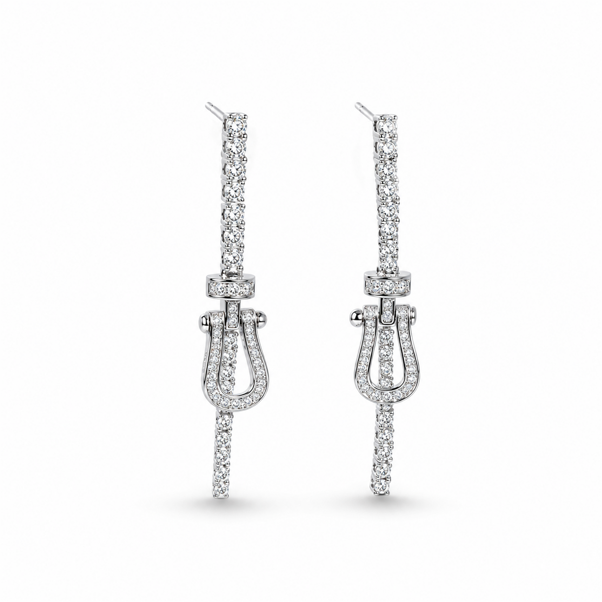 Amalrun White Horseshoe Drop Earrings