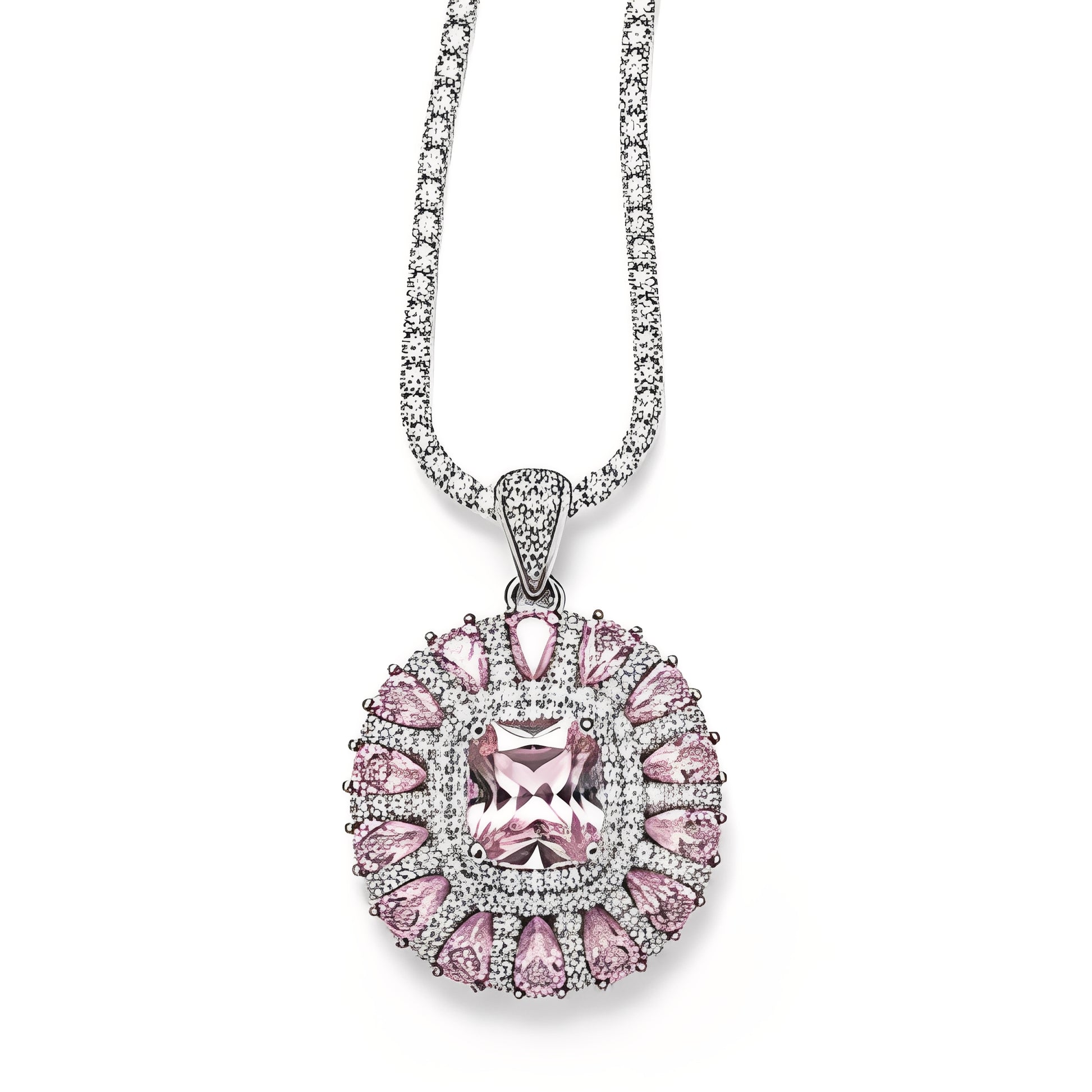 Amandine Pink Cushion Necklace