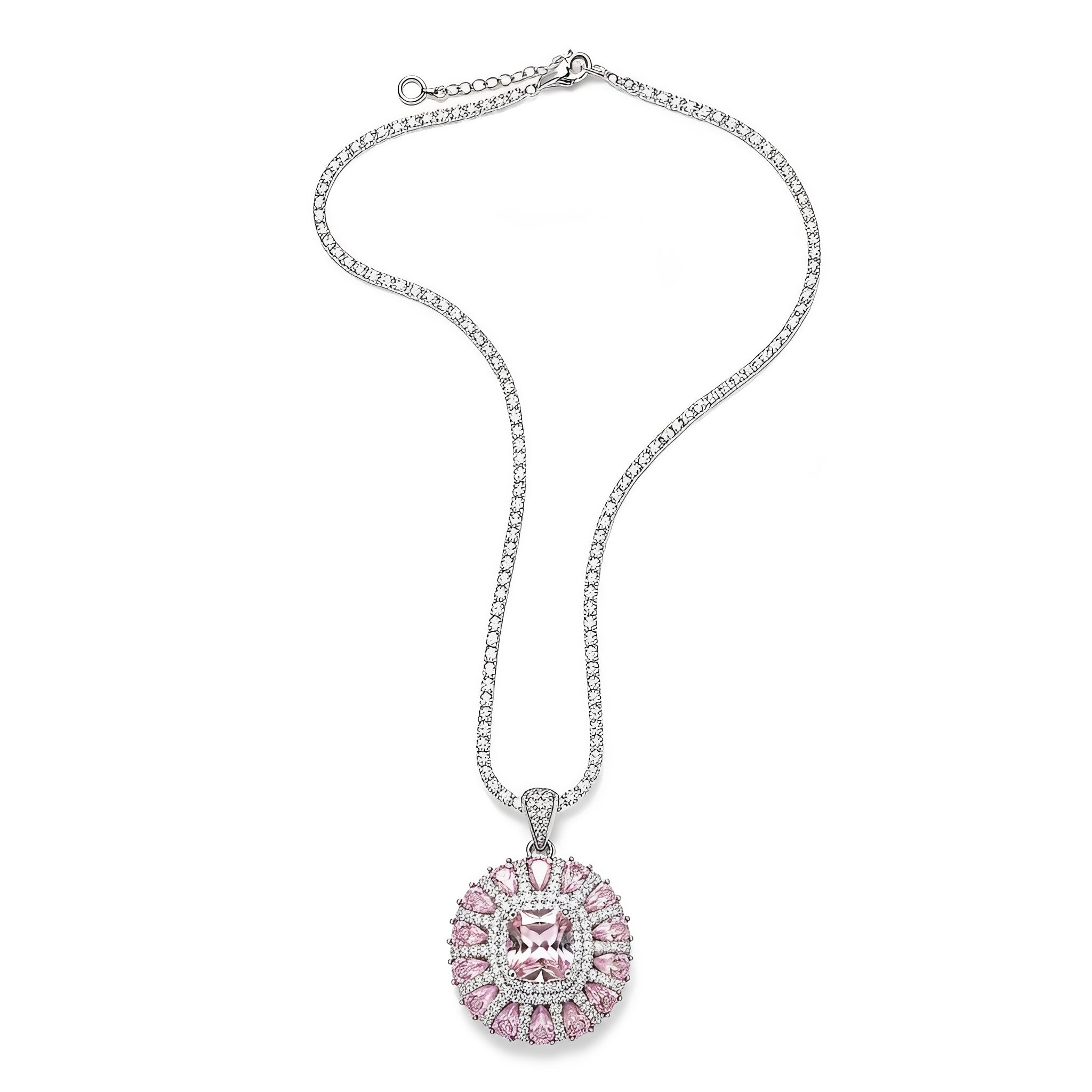 Amandine Pink Cushion Necklace