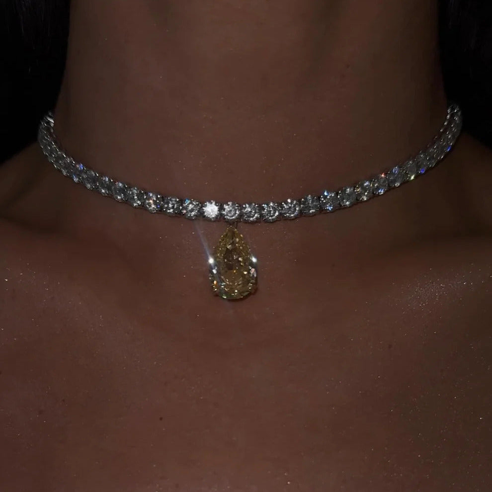 Amédine Yellow Teardrop Necklace