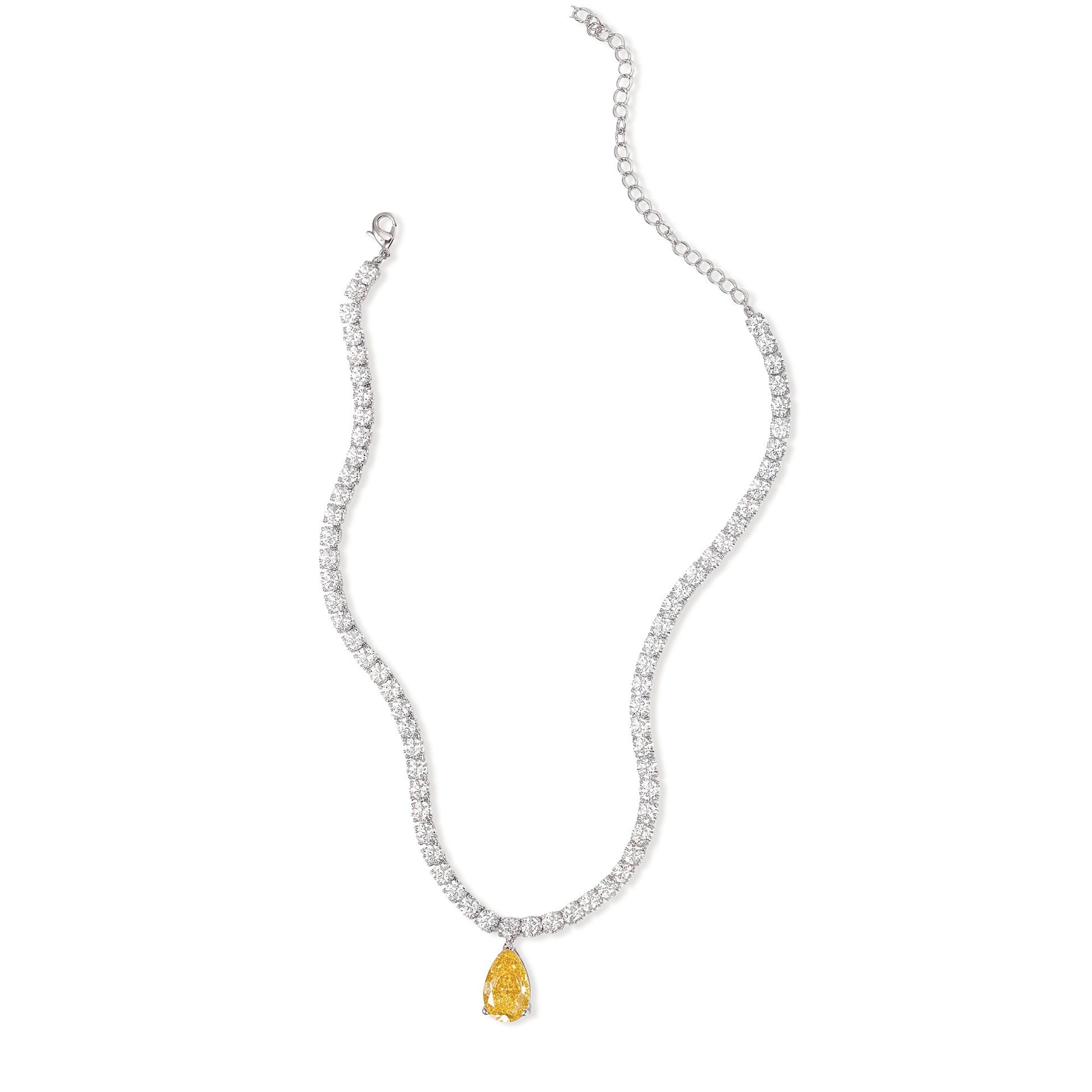 Amédine Yellow Teardrop Necklace