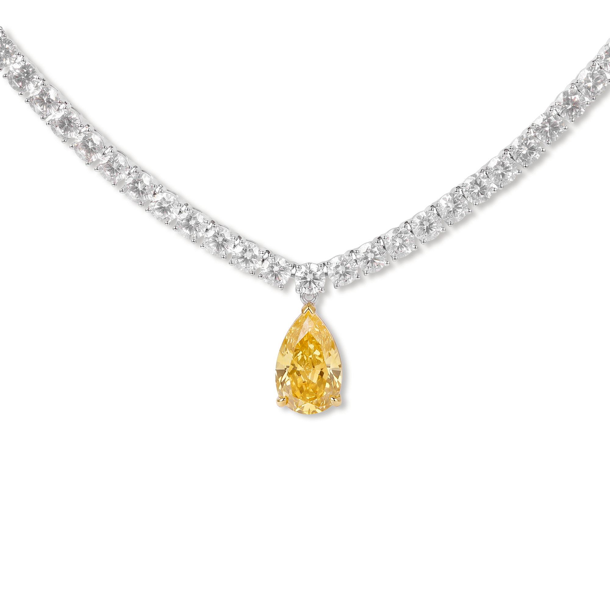 Amédine Yellow Teardrop Necklace