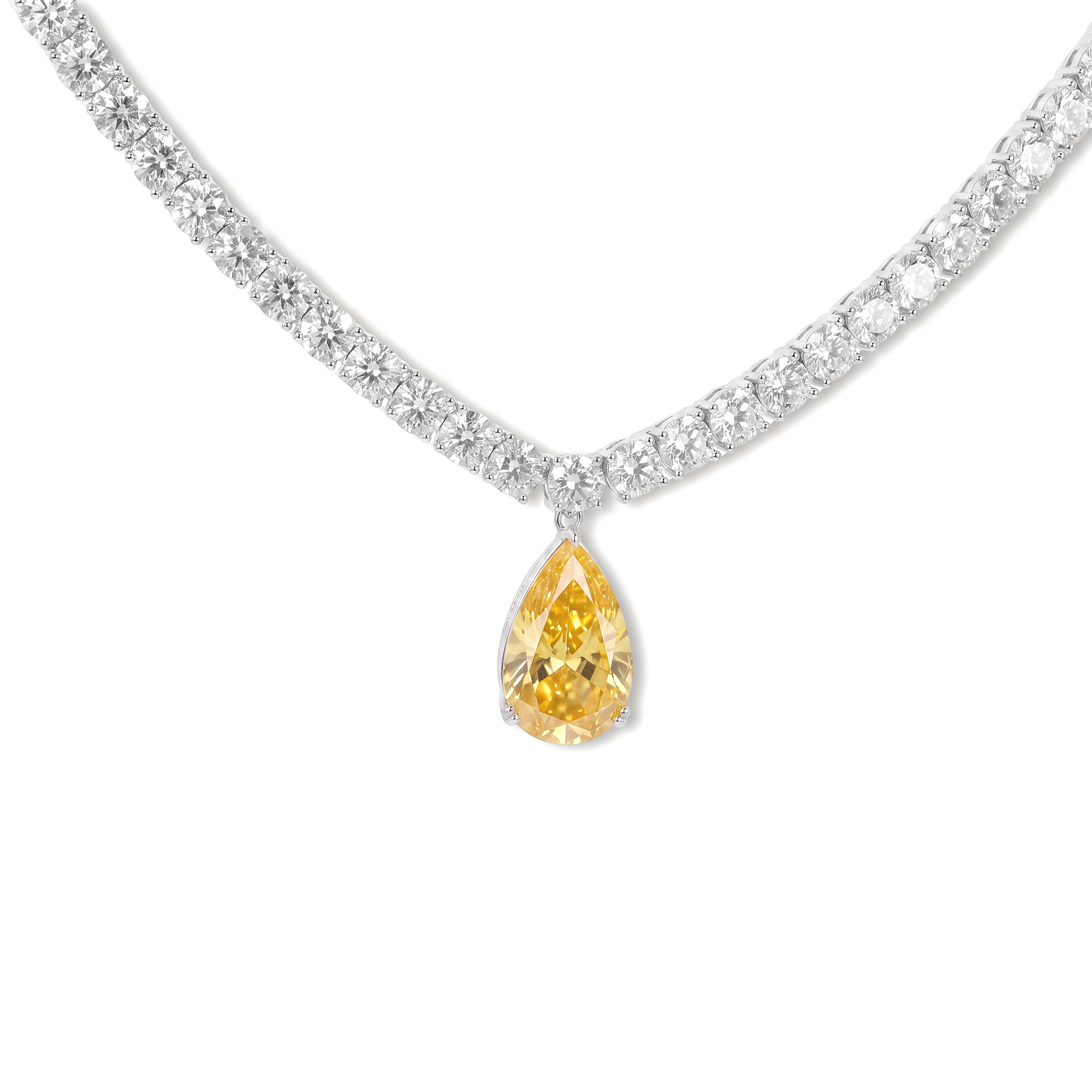 Amédine Yellow Teardrop Necklace