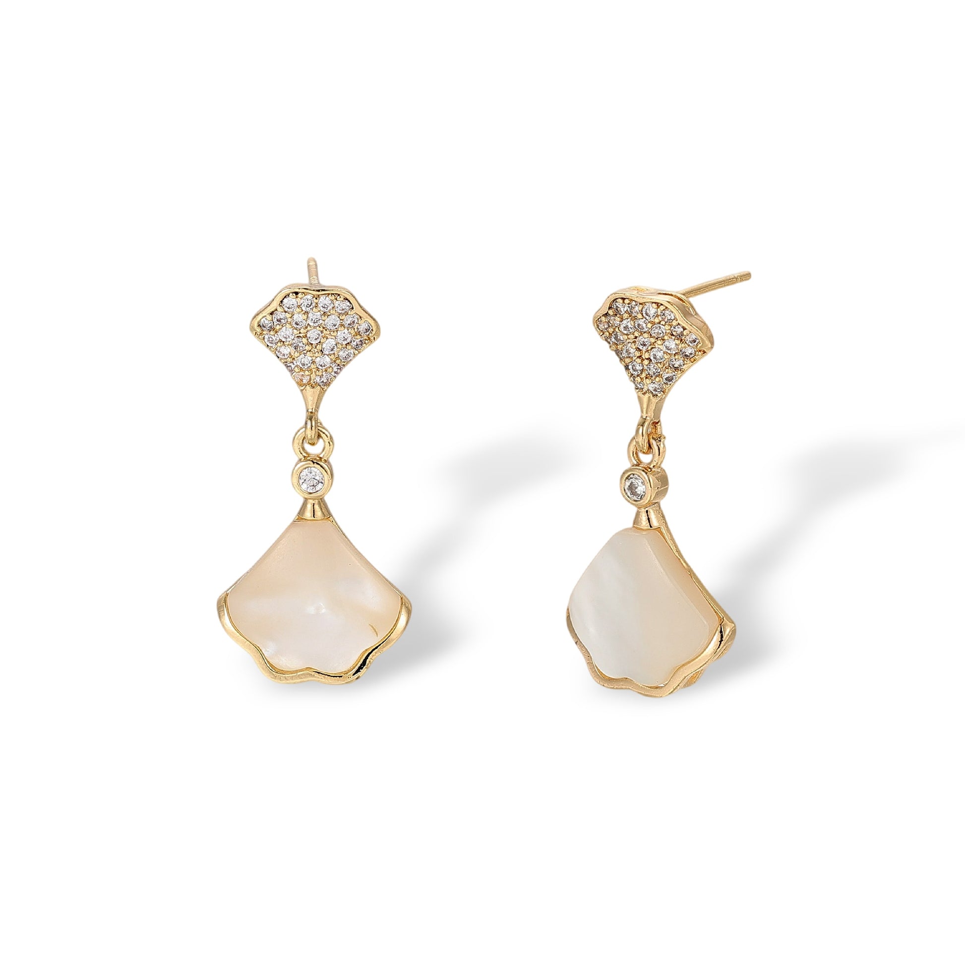 Améliane 18K Gold Fan Mother-of-Pearl Drop Earrings