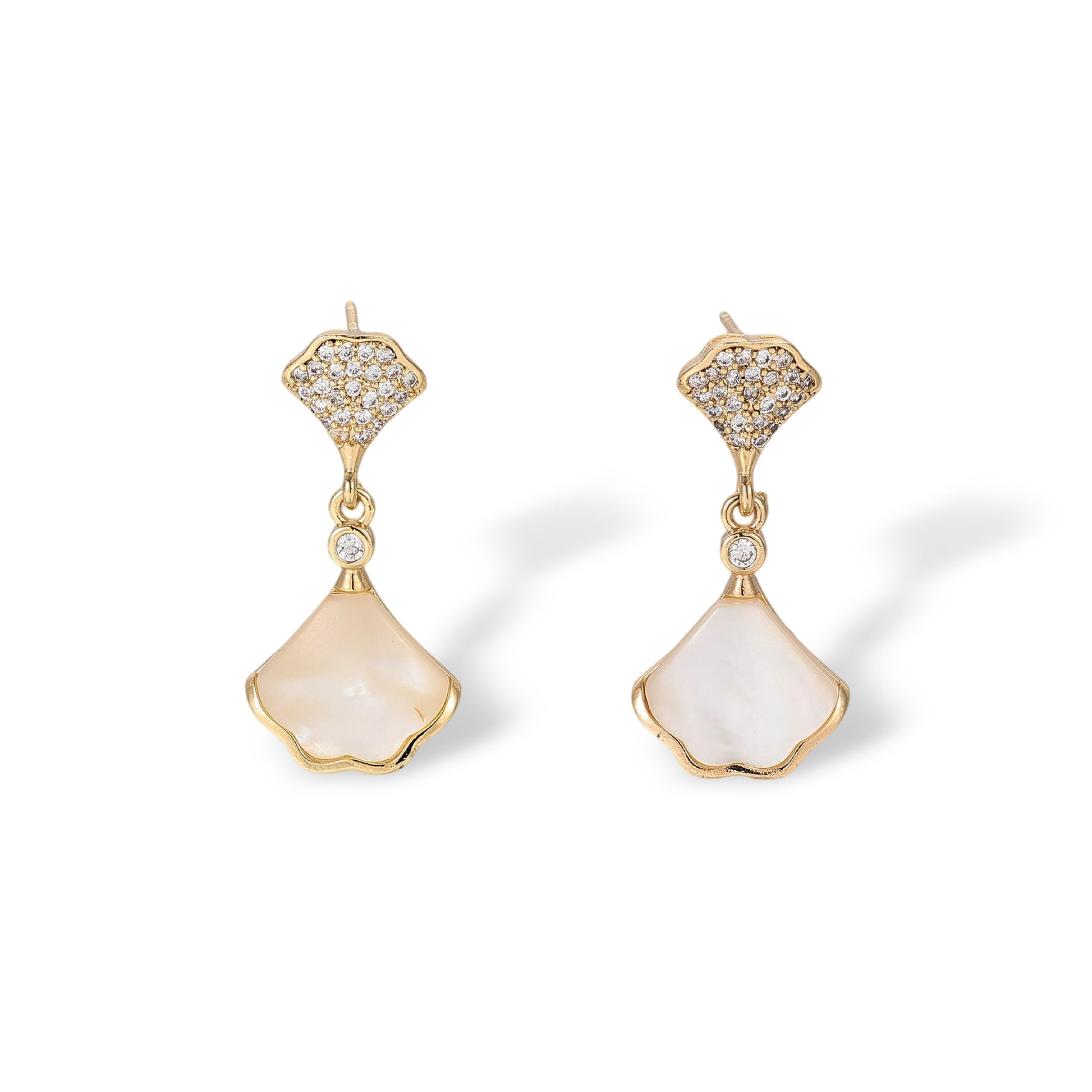 Améliane 18K Gold Fan Mother-of-Pearl Drop Earrings