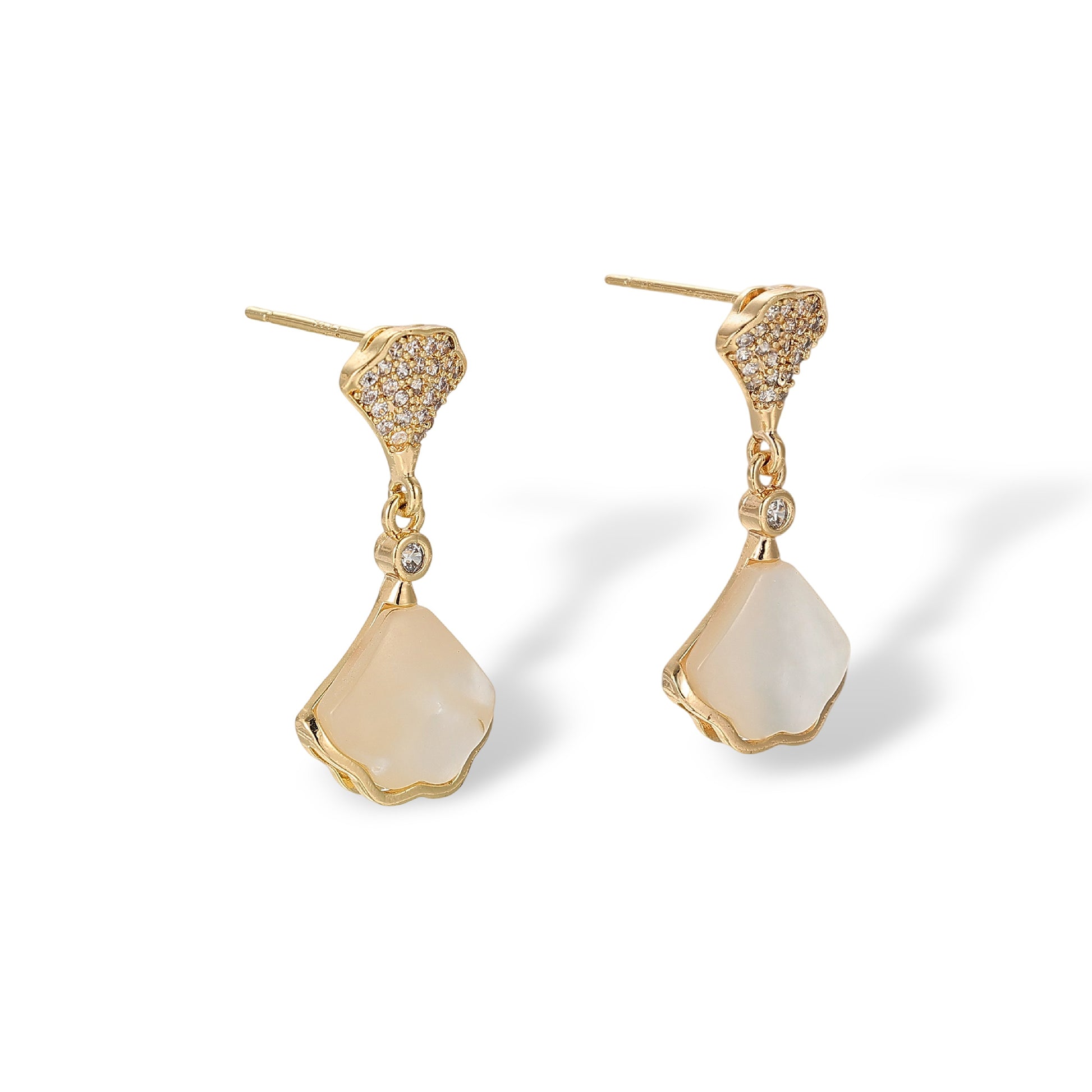 Améliane 18K Gold Fan Mother-of-Pearl Drop Earrings