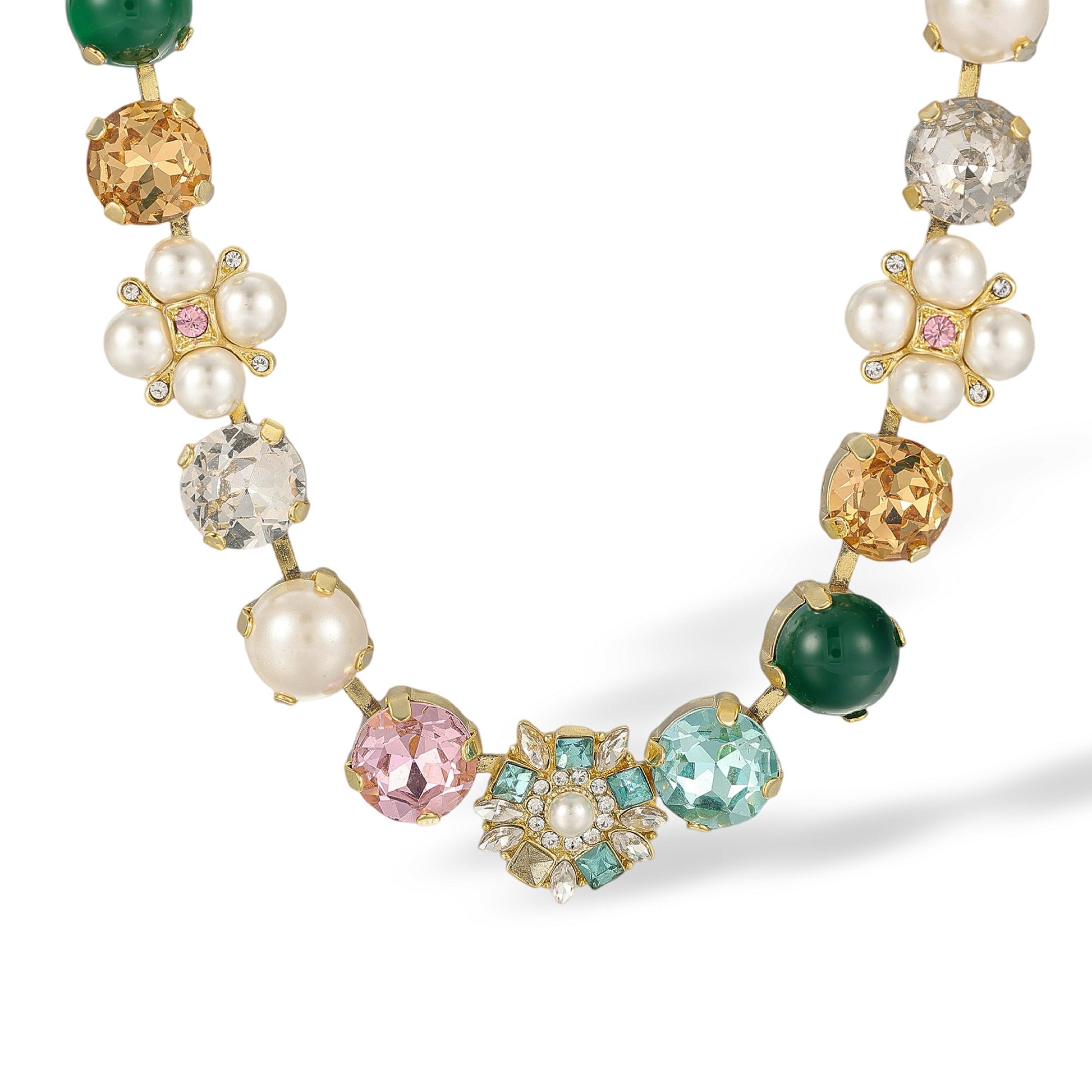 Anneli Multicolor Pearl Floral Necklace
